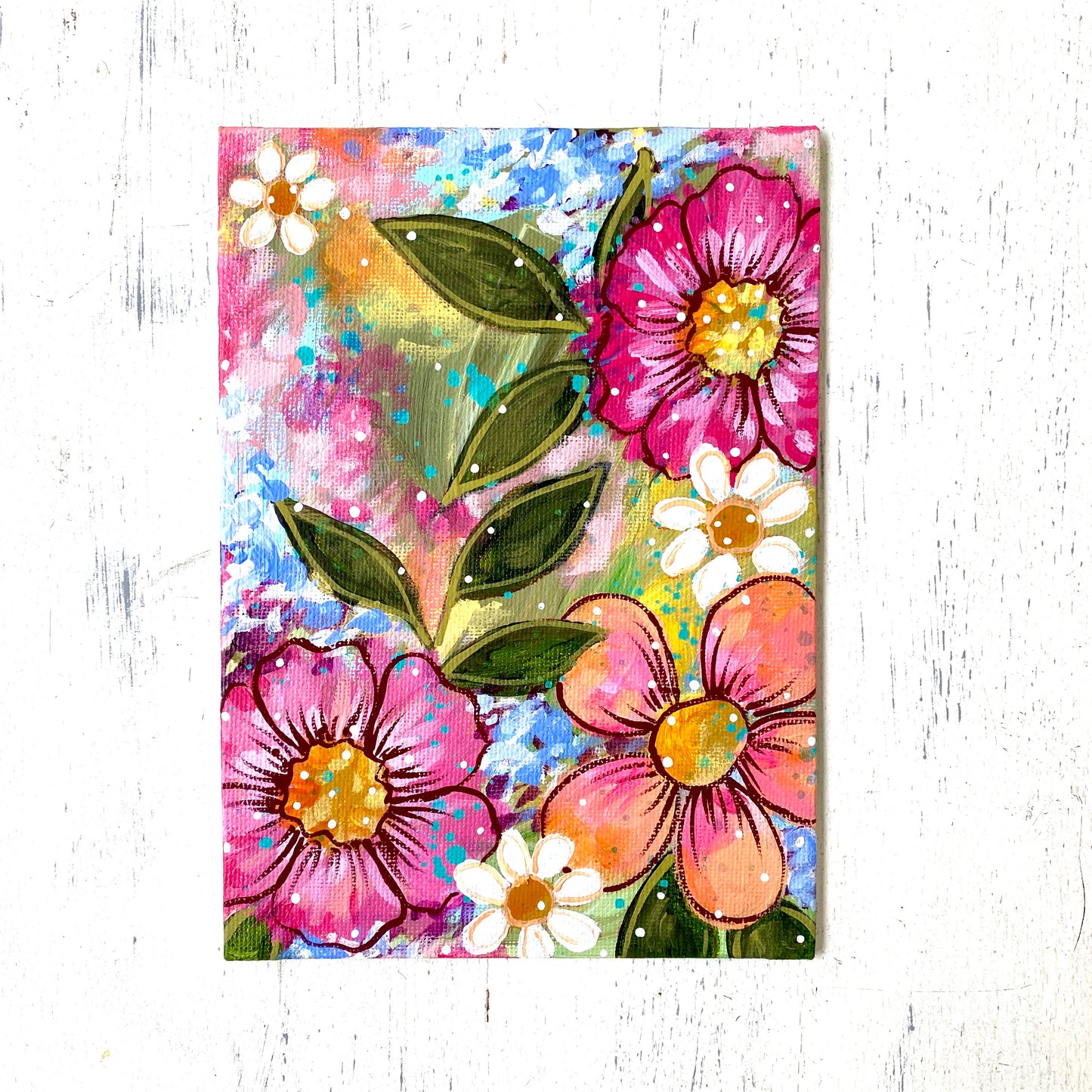 January Daily Painting Day 16 “Live your Brightest Life” 5x7 inch Floral Original - Bethany Joy Art