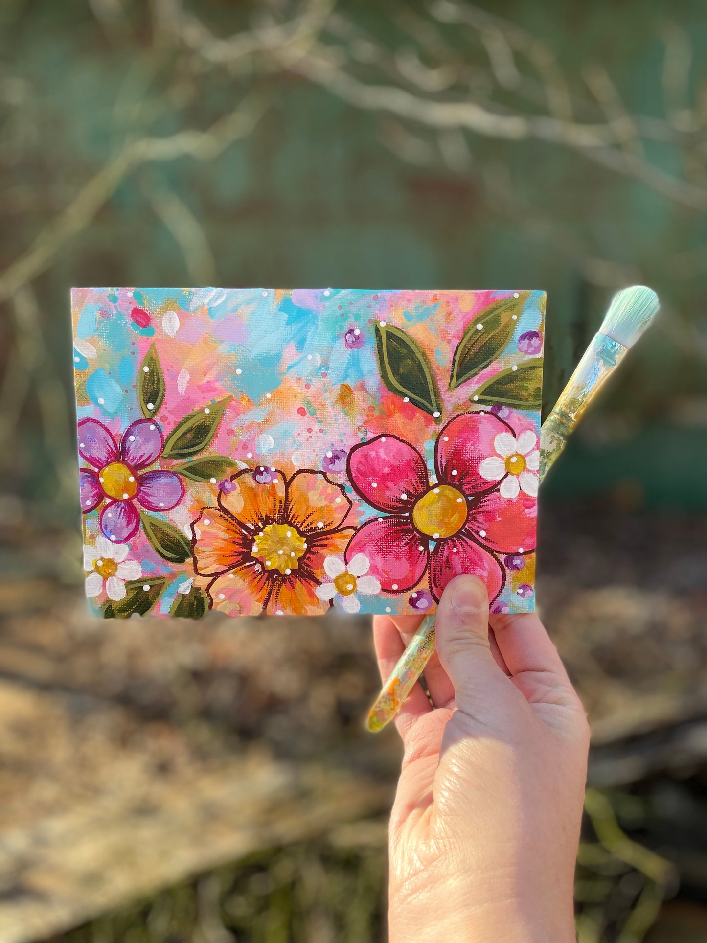 January Daily Painting Day 6 “Consider the Wildflowers” 5x7 inch Floral Original - Bethany Joy Art