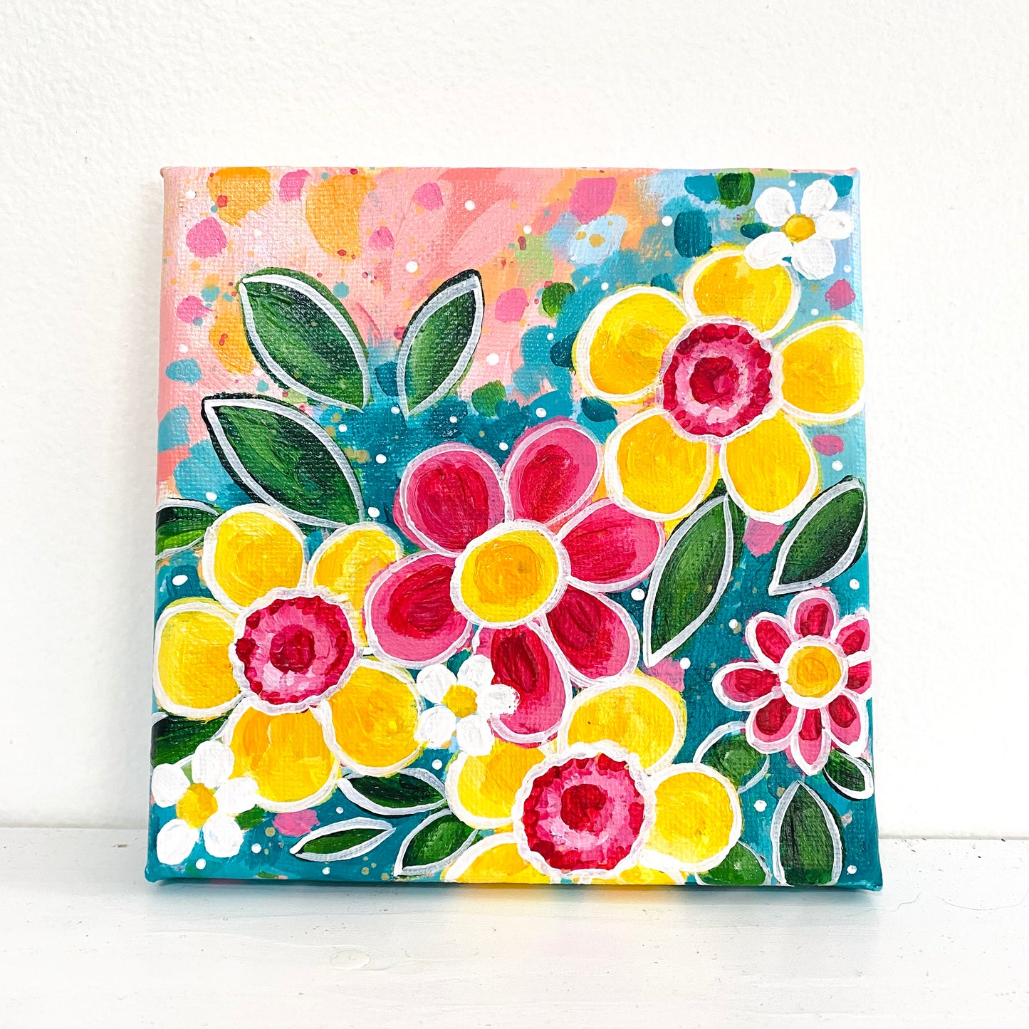 "Just Like Sunshine" 5x5 inch original painting on canvas