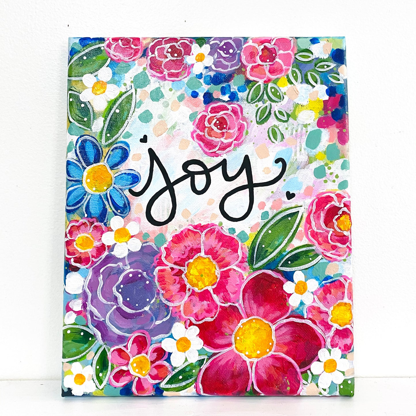 "Joyful Blooms” 8x10 inch original painting on canvas