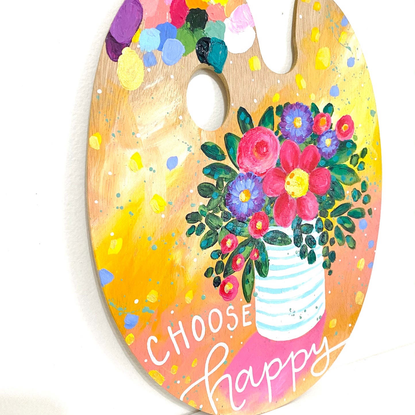 Paint Palette Original Painting “Choose Happy”