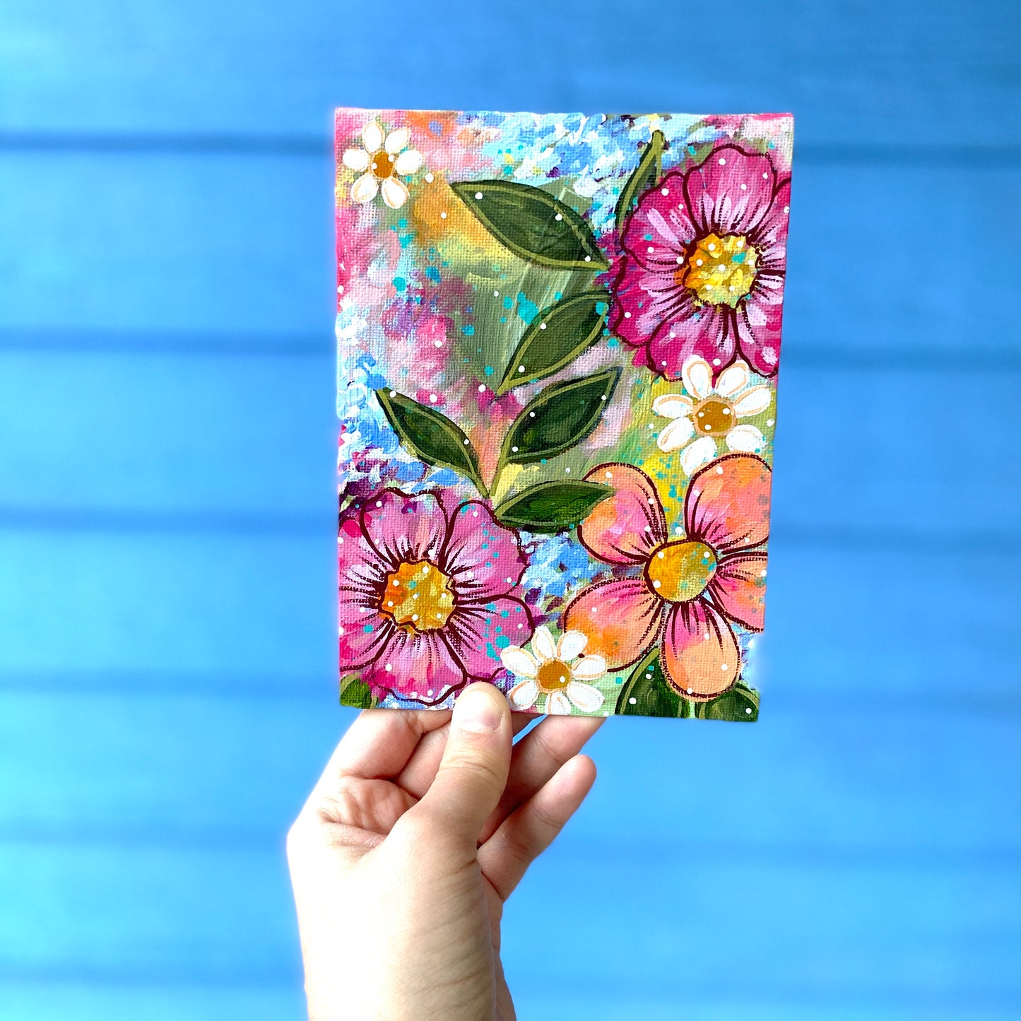 January Daily Painting Day 16 “Live your Brightest Life” 5x7 inch Floral Original - Bethany Joy Art