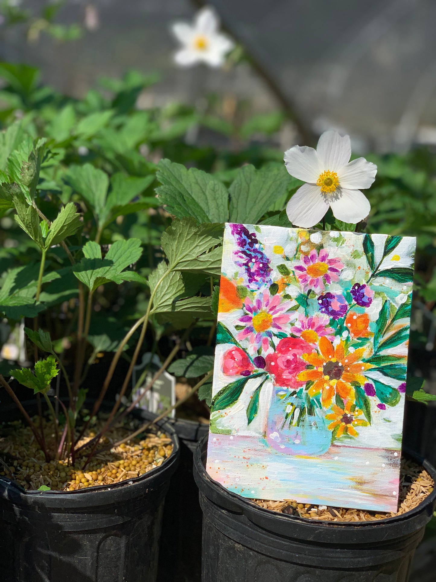 August Daily Painting Day 16 “Sunny Side Up" 5x7 inch Floral Original - Bethany Joy Art
