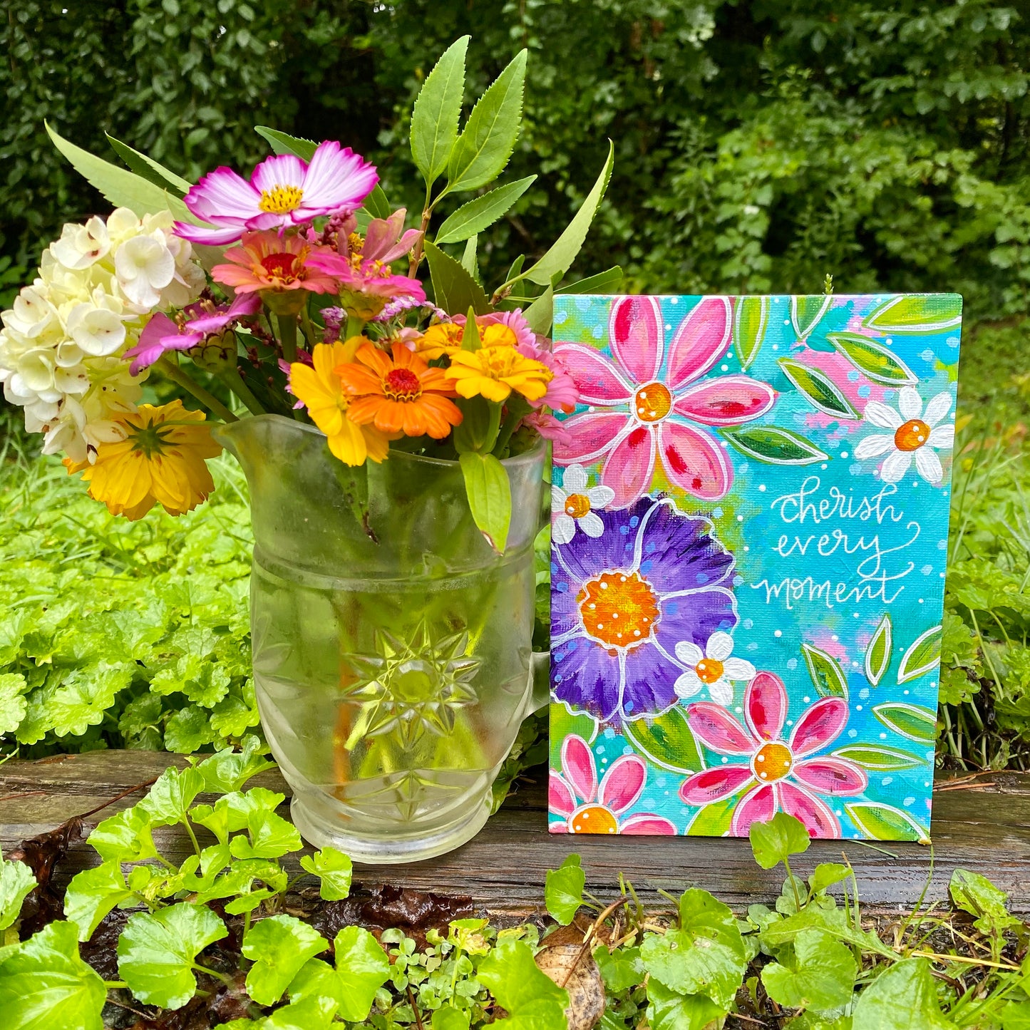 August 2020 Daily Painting Day 7 “Floral Moments” 5x7 inch original