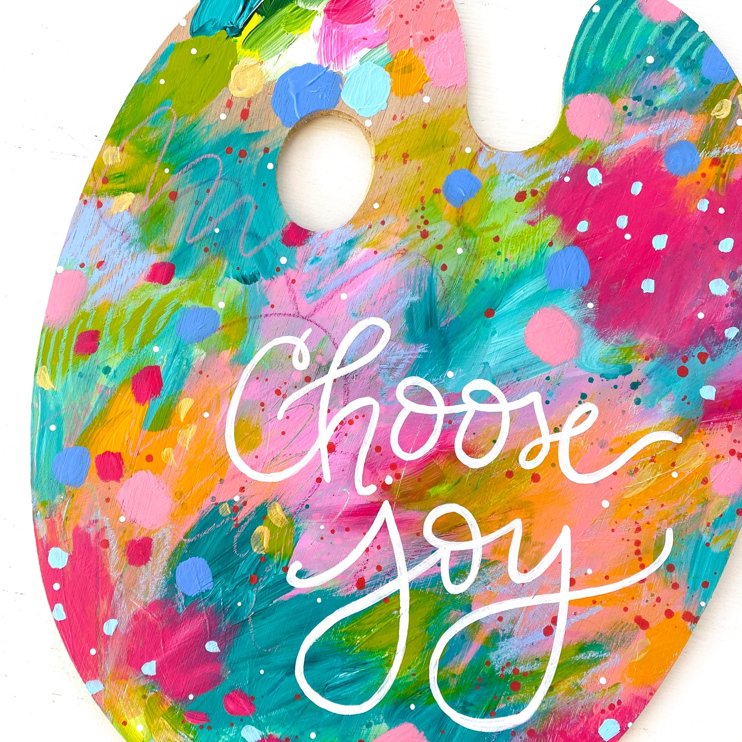 Paint Palette Original Painting 12 Days of Christmas Day 1 “Choose Joy"