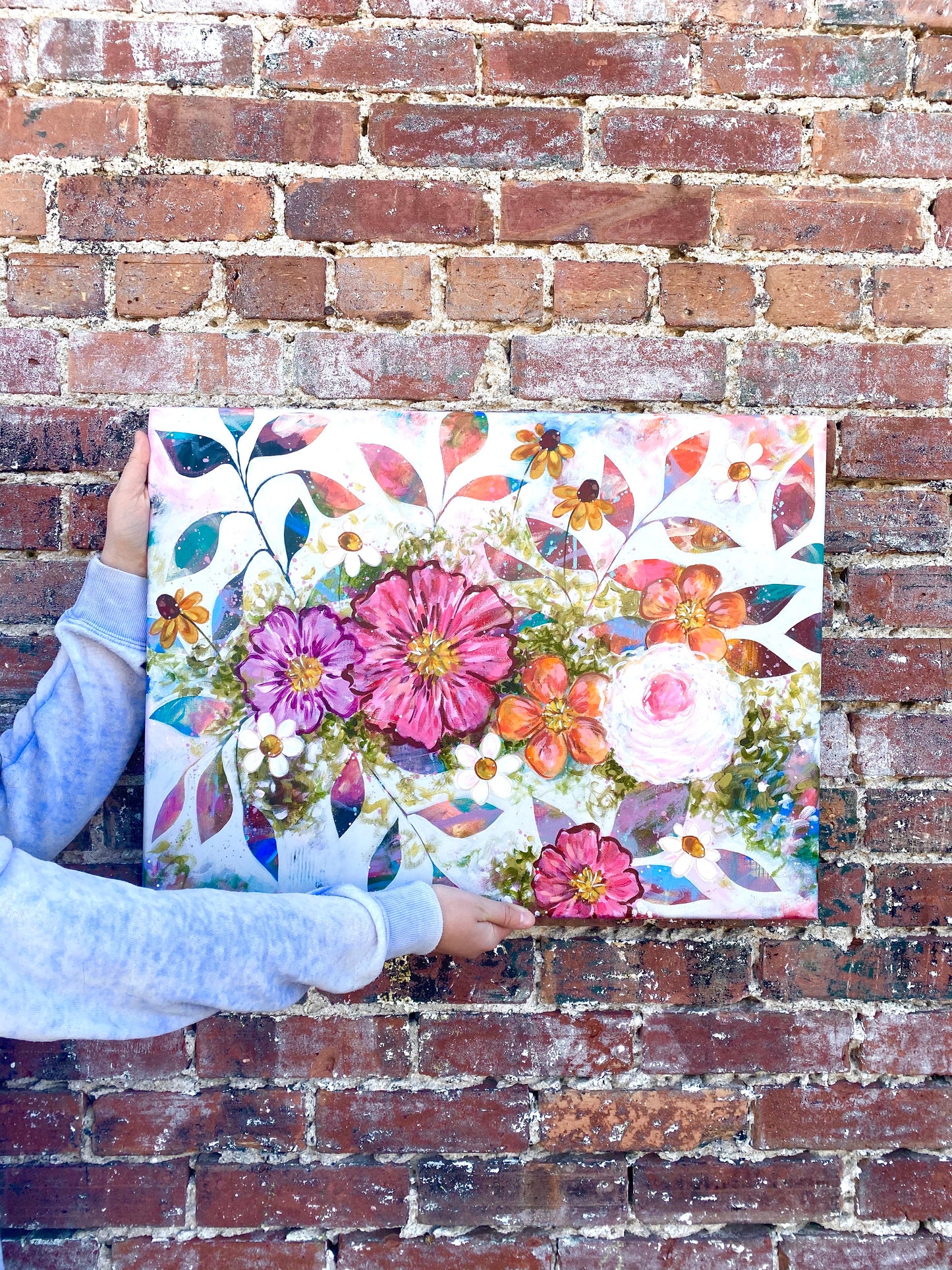 "New Miracles Every Morning" Floral Original Painting on 20x24 inch canvas - Bethany Joy Art