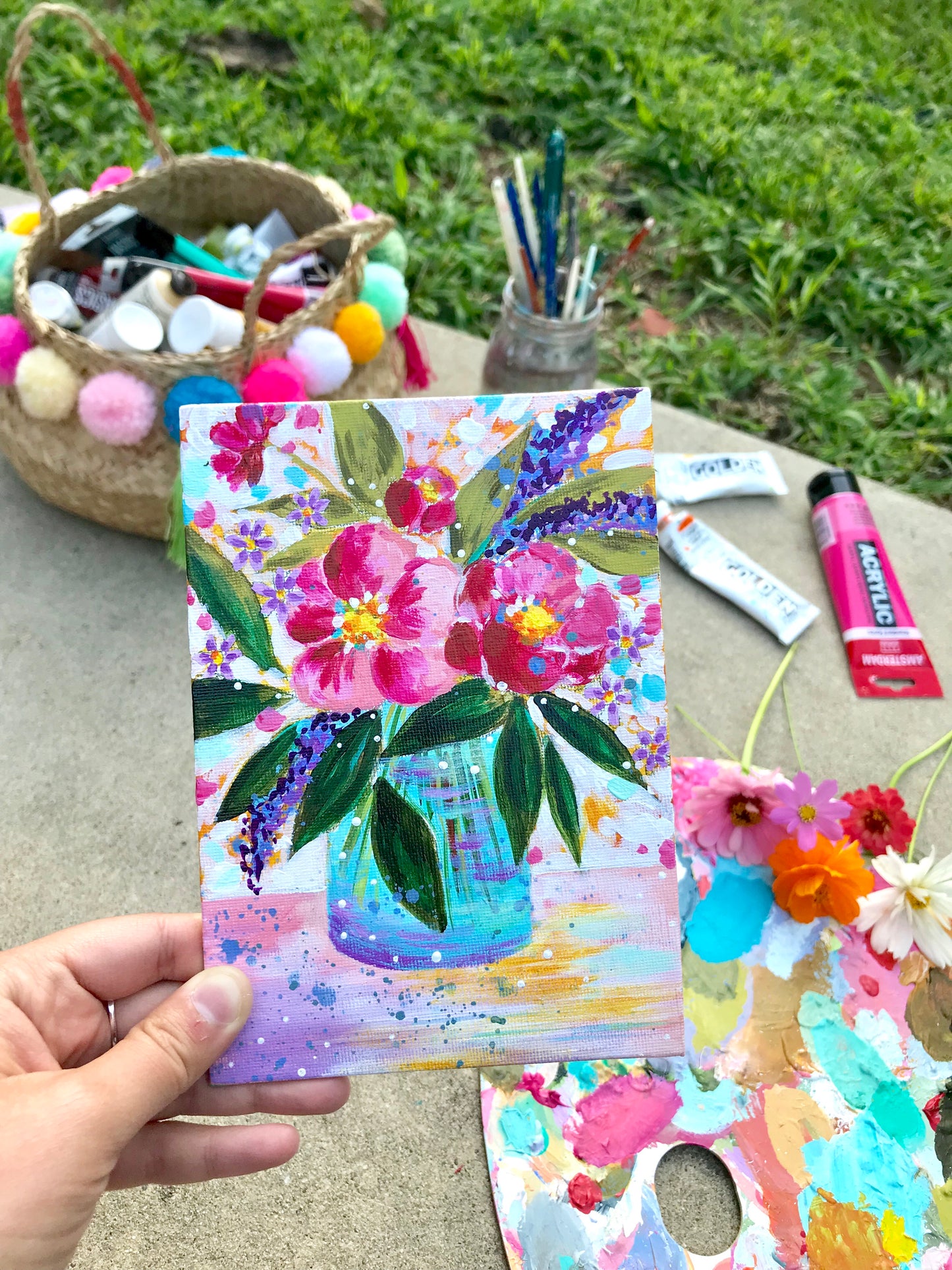August Daily Painting Day 2 “Sweet Majorie” 5x7 inch Floral Original - Bethany Joy Art