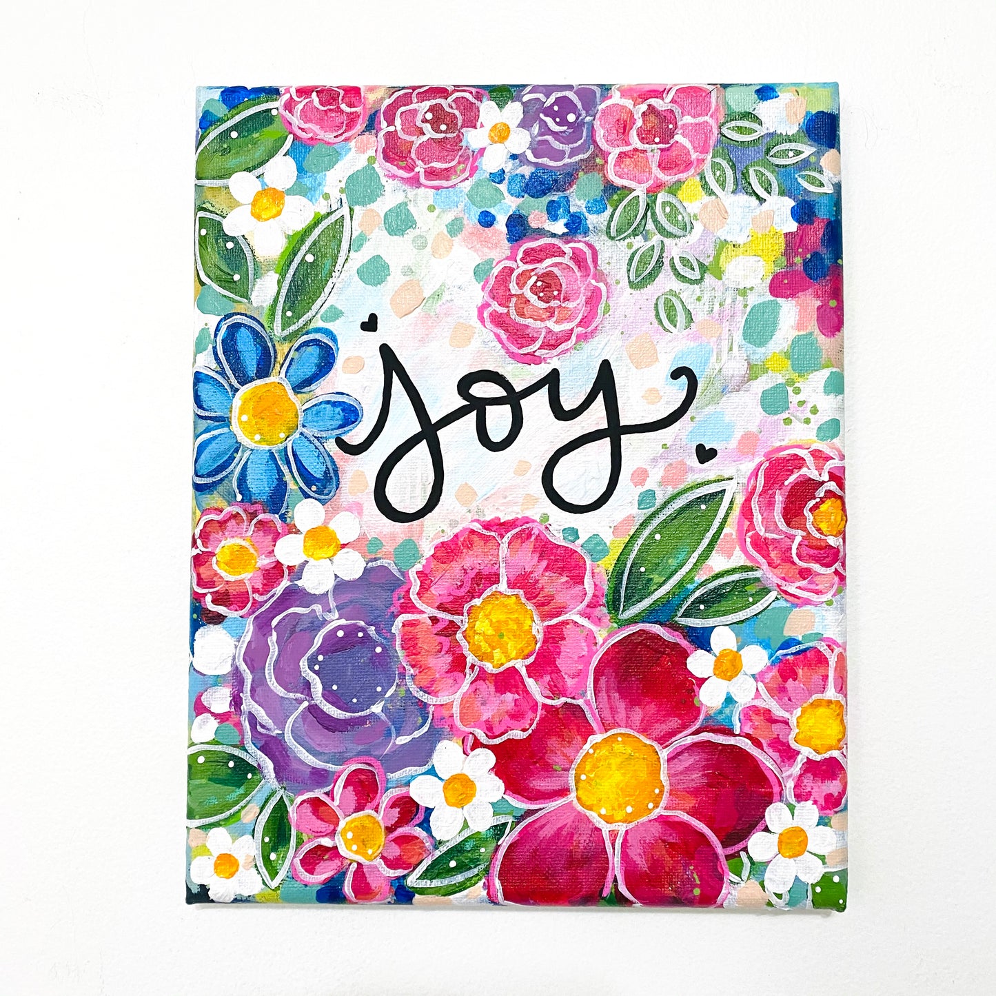 "Joyful Blooms” 8x10 inch original painting on canvas