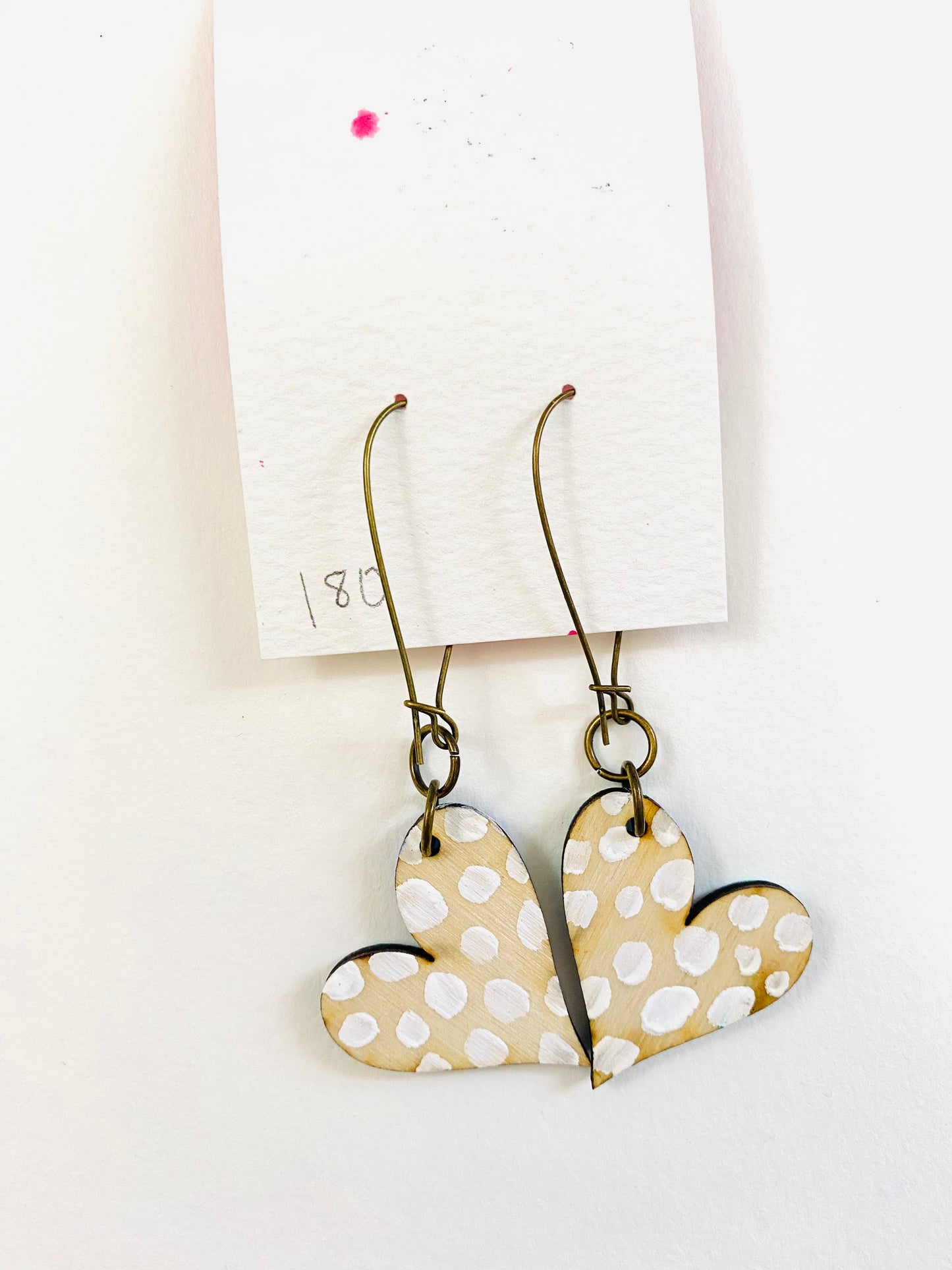 Colorful, Hand Painted, Heart Shaped Earrings 180