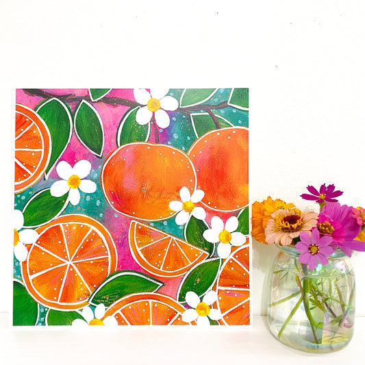 Oranges Cute Fruits Bethany Joy Art Print