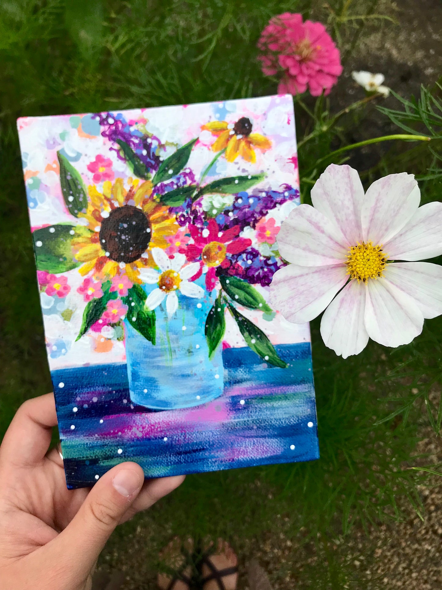 August Daily Painting Day 11 “Oceanside Sunset" 5x7 inch Floral Original - Bethany Joy Art