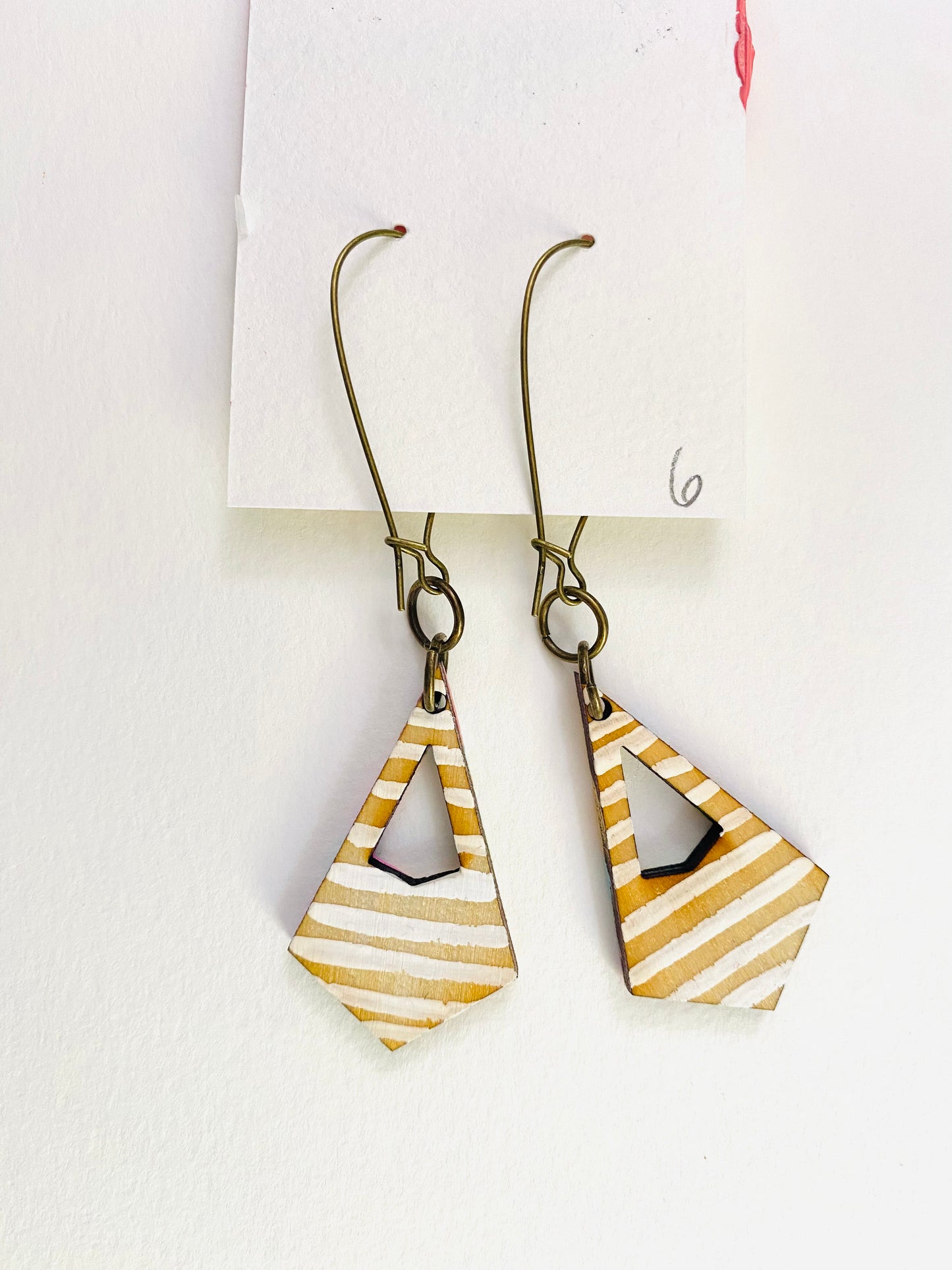 Colorful, Hand Painted, Geometric Shaped Earrings 6