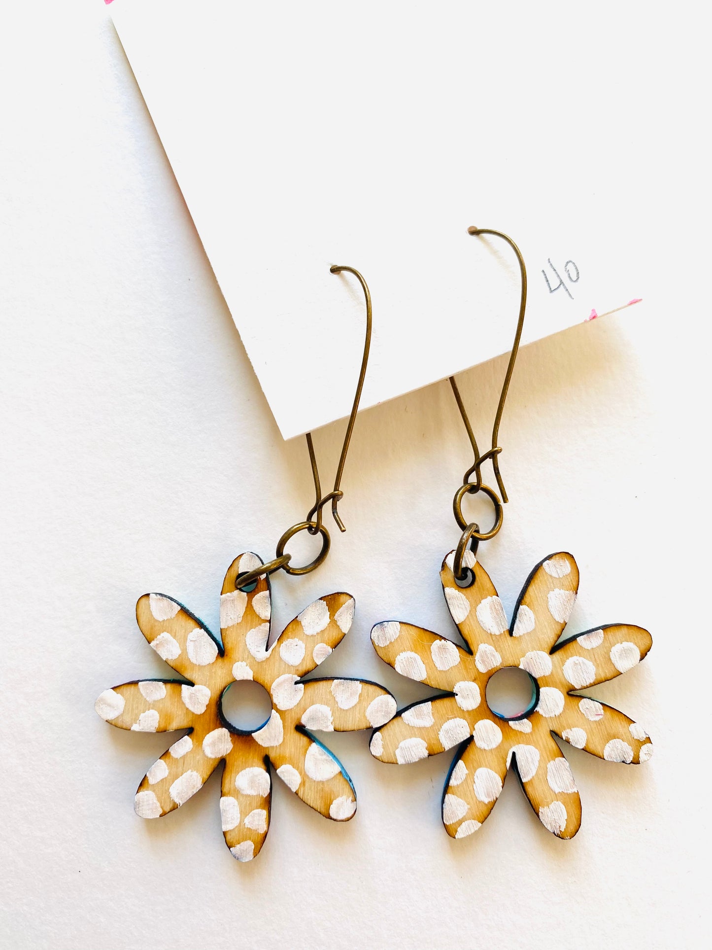 Colorful, Hand Painted Flower Earrings 40