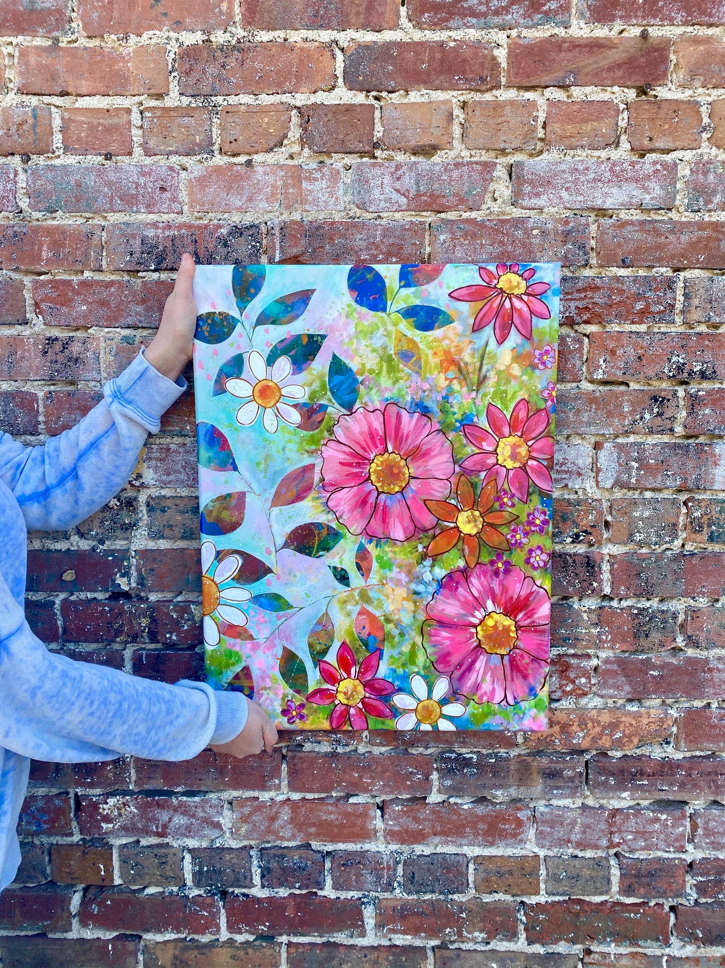"Sunshine and Fresh Air" Floral Original Painting on 24x20 inch canvas - Bethany Joy Art