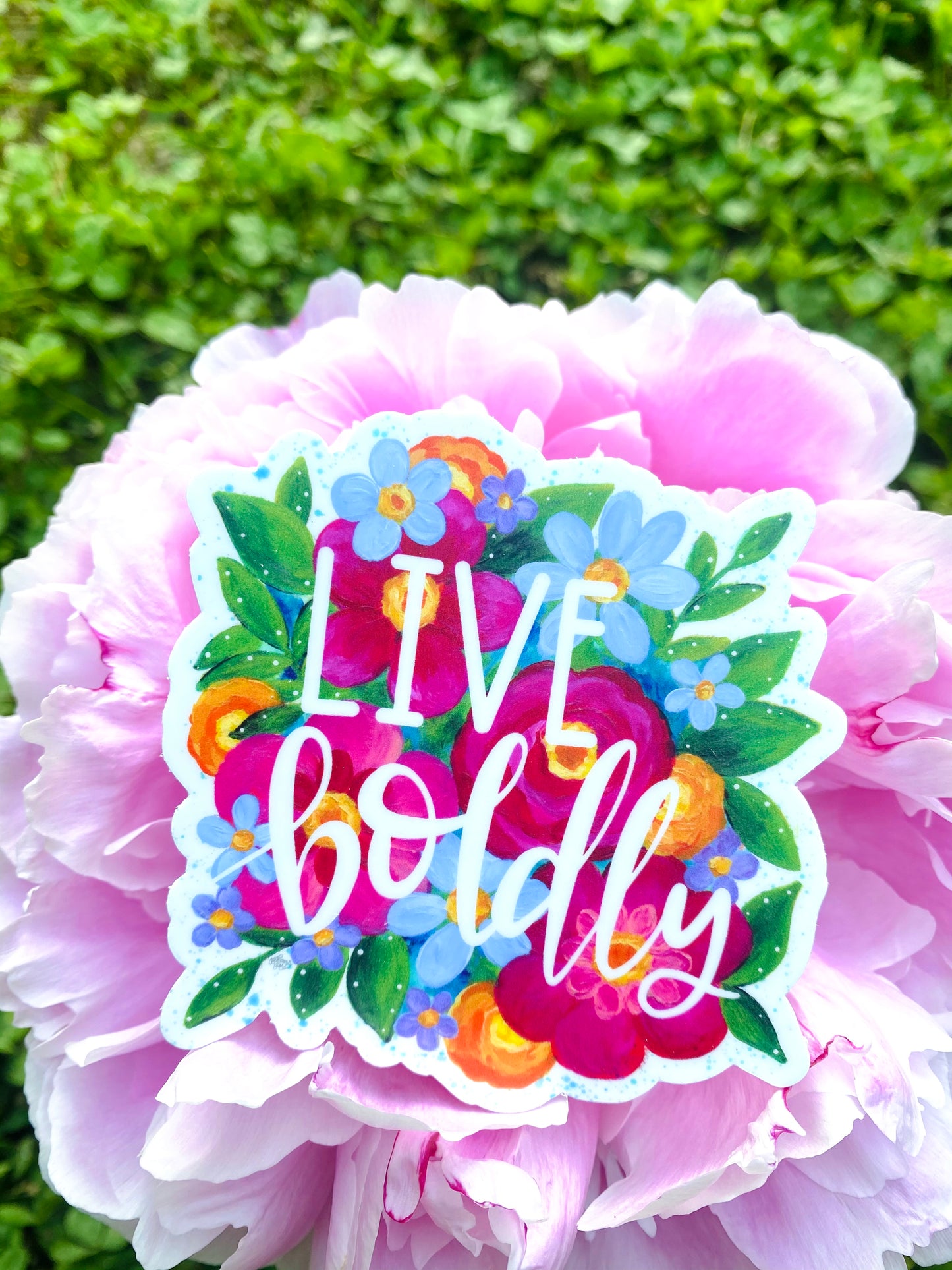 Live Boldly Floral Vinyl Sticker - May 2021 Sticker of the Month
