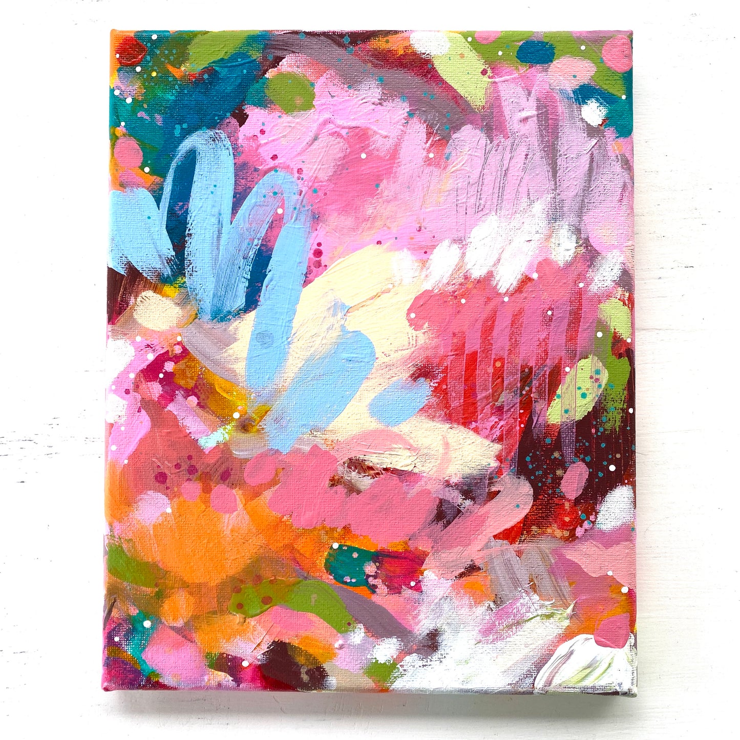 “Dancing Petals” 8x10 inch original painting on canvas