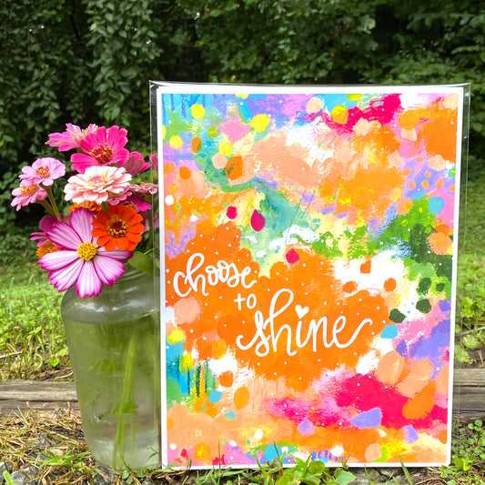 Choose to Shine Abstract Inspirational Bethany Joy Art Print