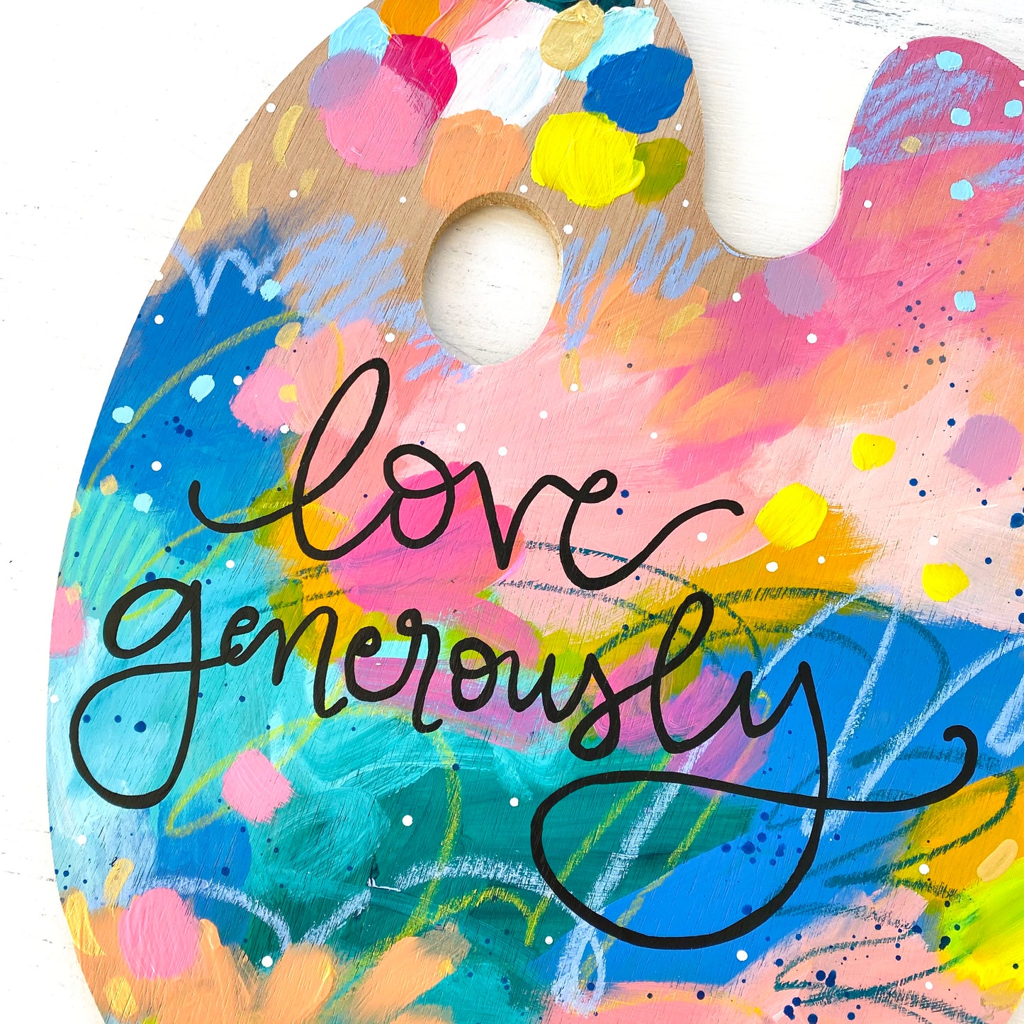 Paint Palette Original Painting 12 Days of Christmas Day 2 “Love Generously”