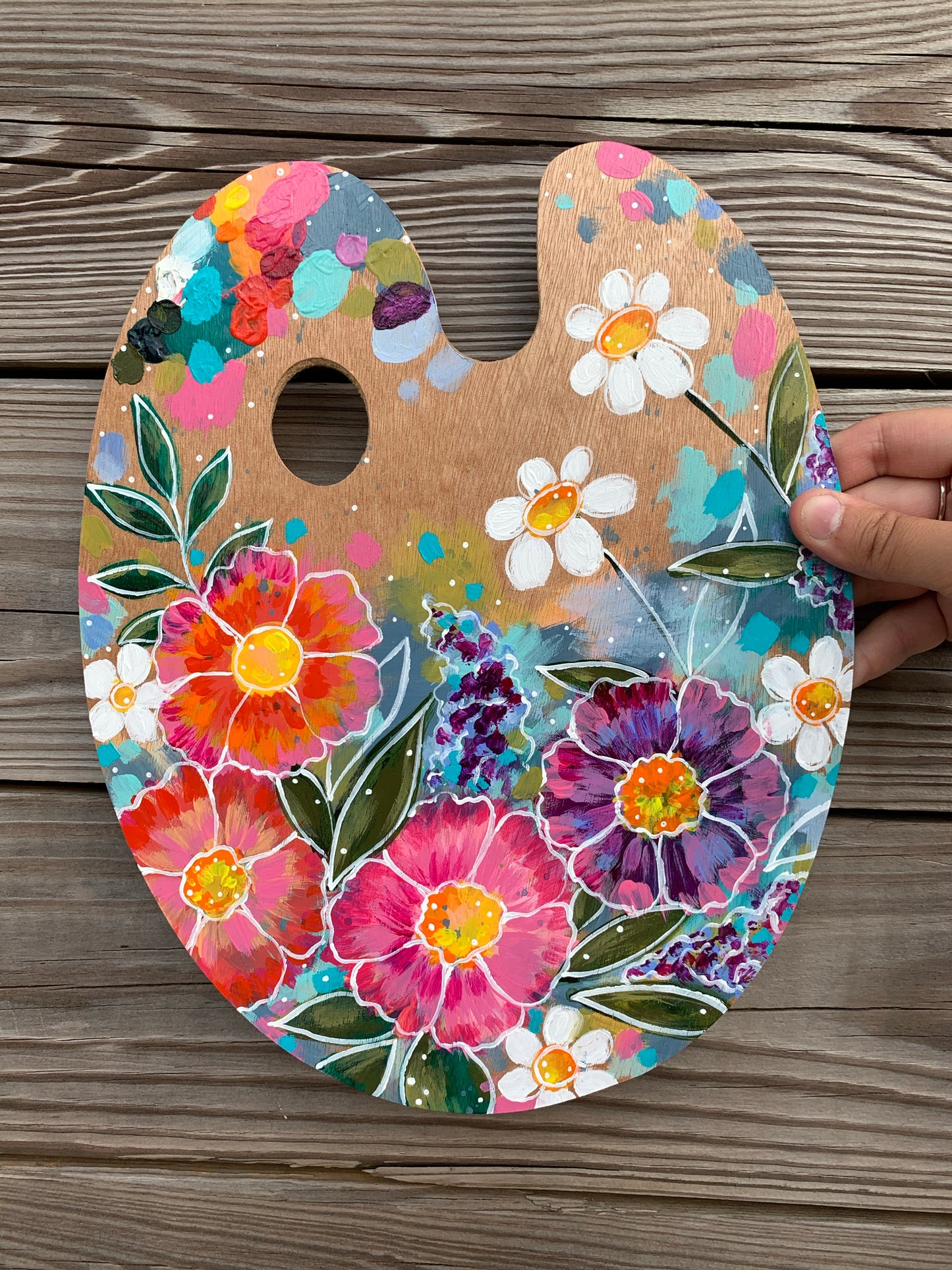 Paint Palette Original Painting #10 “Floral Inspiration”