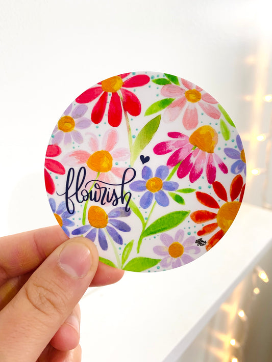Flourish Vinyl Sticker - January Sticker of the Month 2022