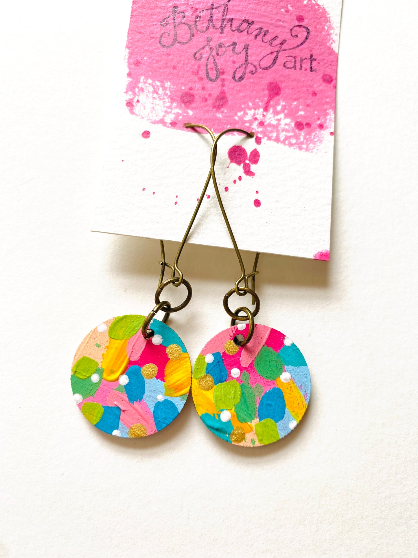 Colorful, Hand Painted Earrings 185
