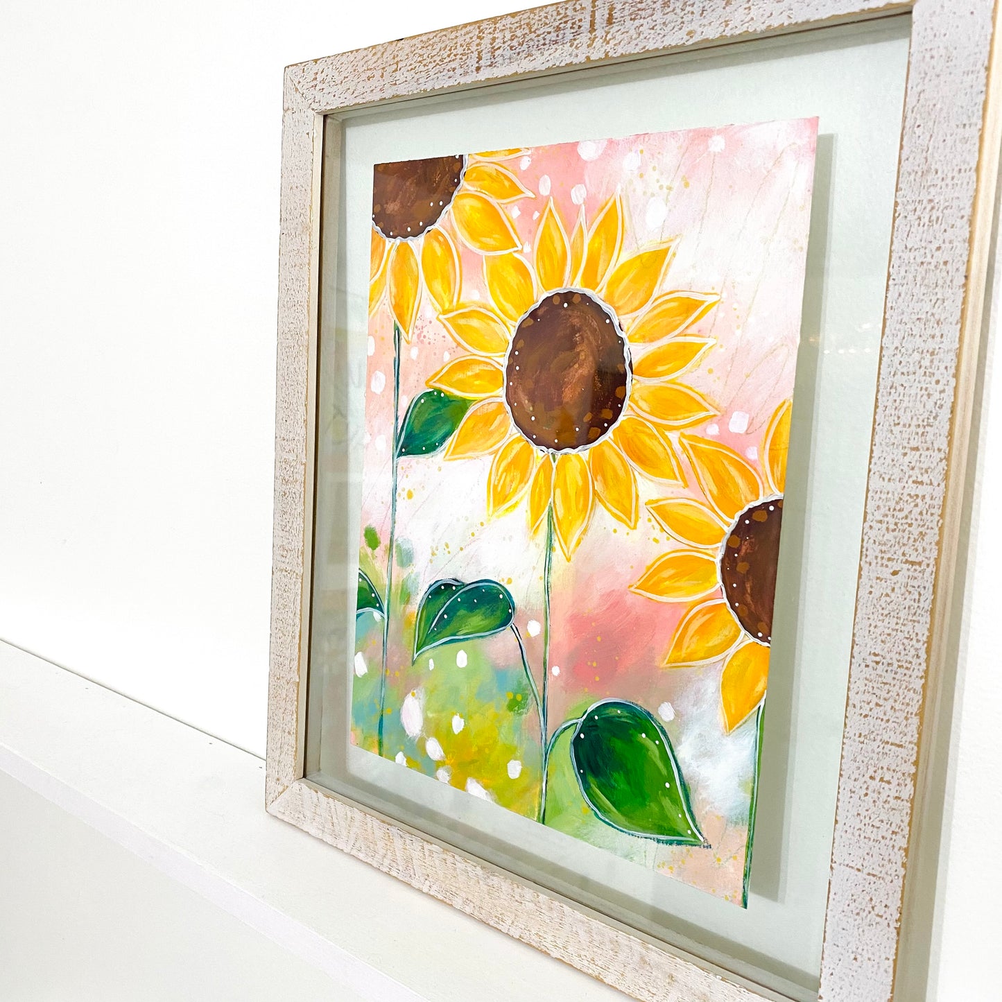 February Flowers Day 2 Sunflowers 8.5x11 inch original painting