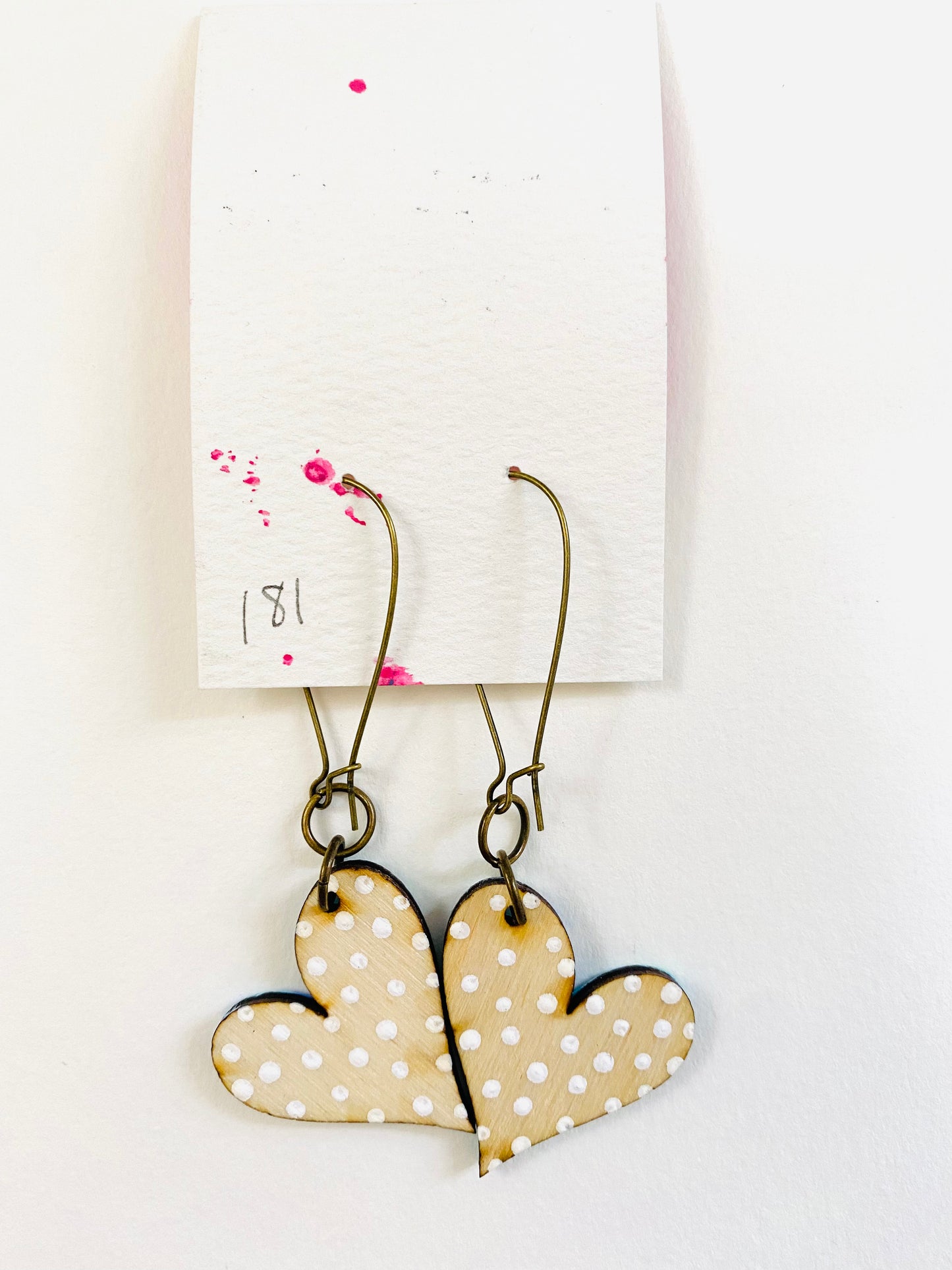 Colorful, Hand Painted, Heart Shaped Earrings 181