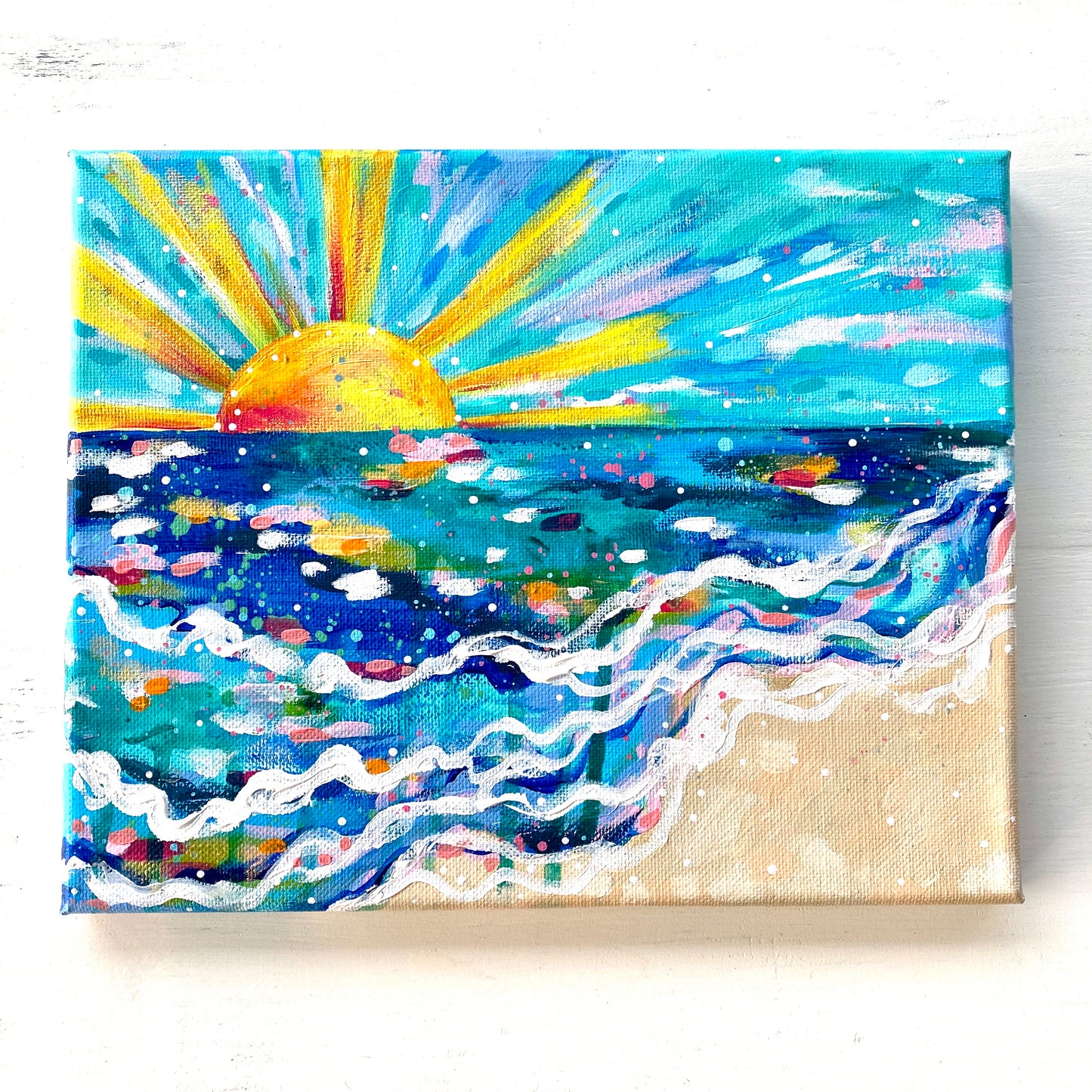 “Together at Sunset” 8x10 inch original painting on canvas