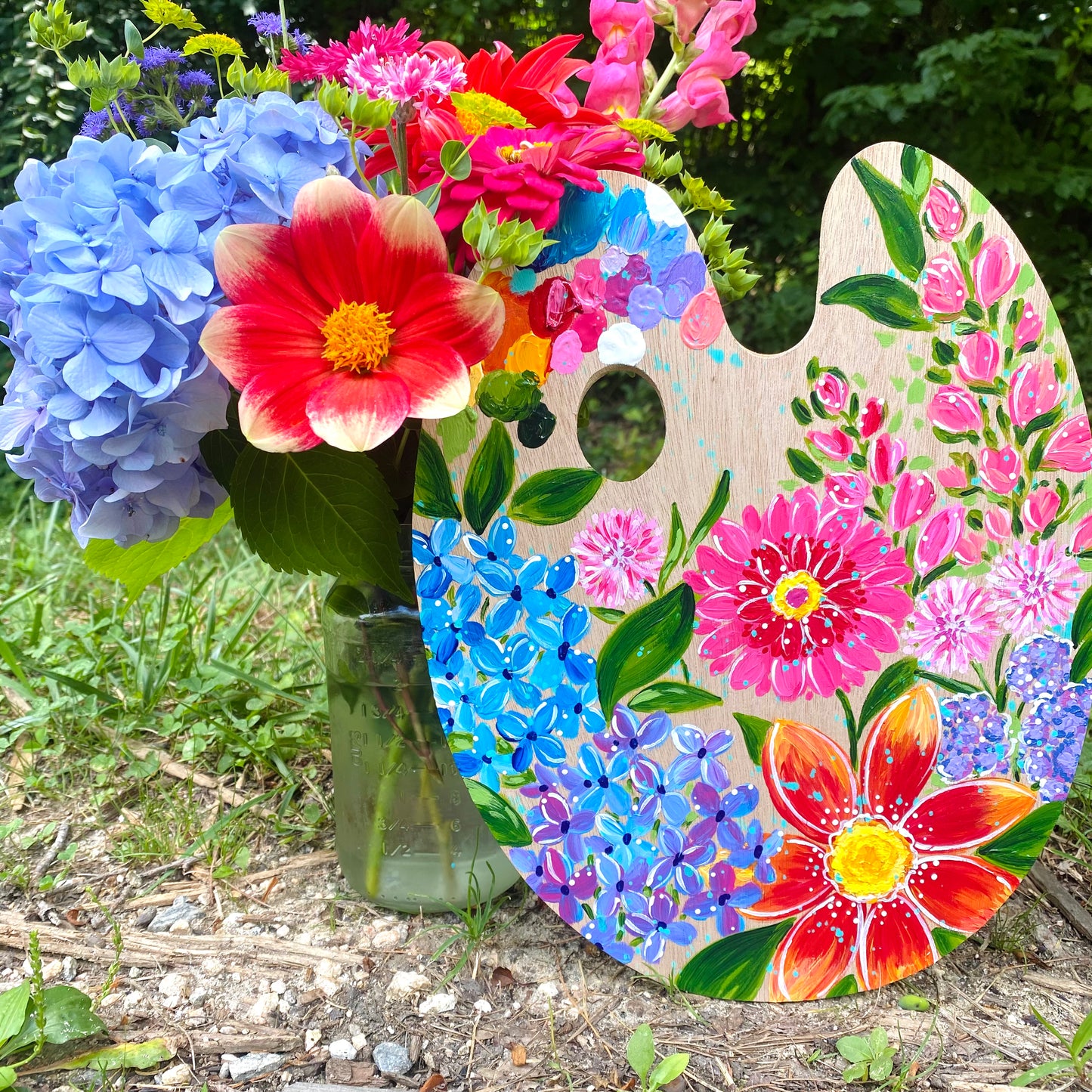 August 2022 Daily Paint Palette Painting Day 4 - Summer Flowers