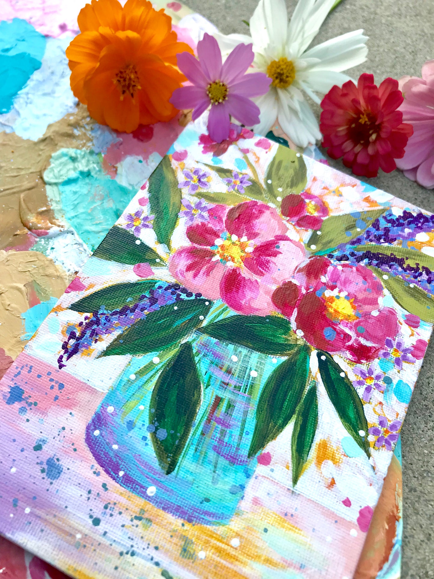 August Daily Painting Day 2 “Sweet Majorie” 5x7 inch Floral Original - Bethany Joy Art
