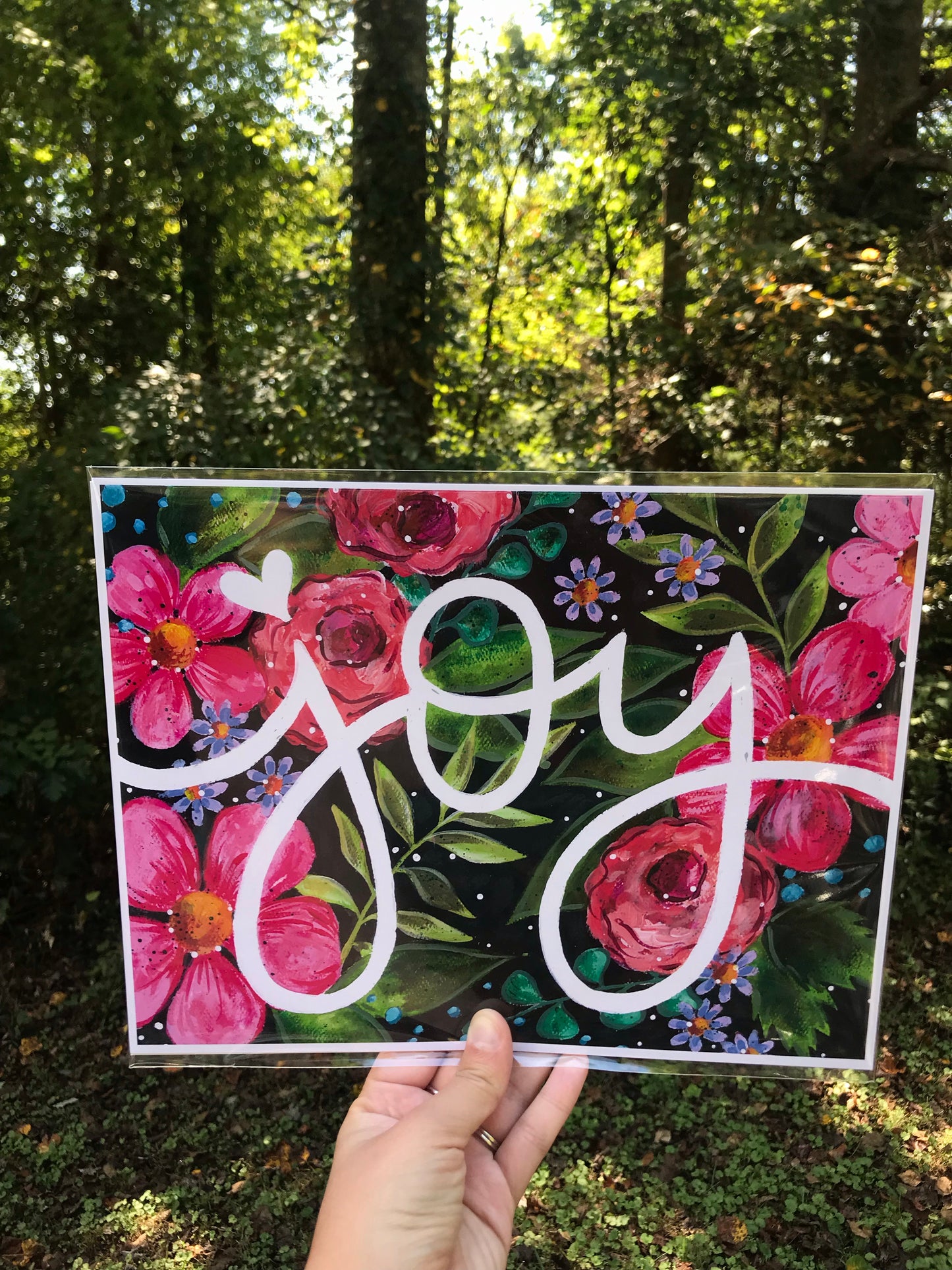 "Joy" Floral Inspirational 8.5x11 inch Art Print - Bethany Joy Art