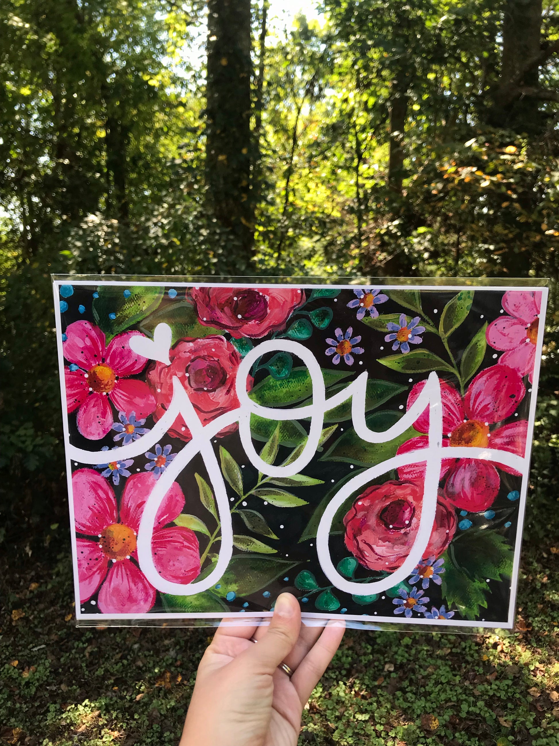 "Joy" Floral Inspirational 8.5x11 inch Art Print - Bethany Joy Art