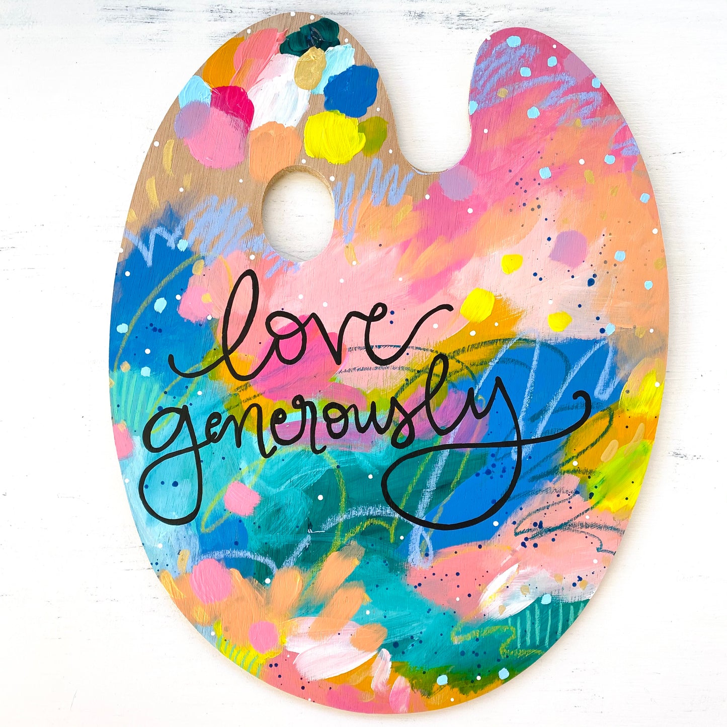 Paint Palette Original Painting 12 Days of Christmas Day 2 “Love Generously”