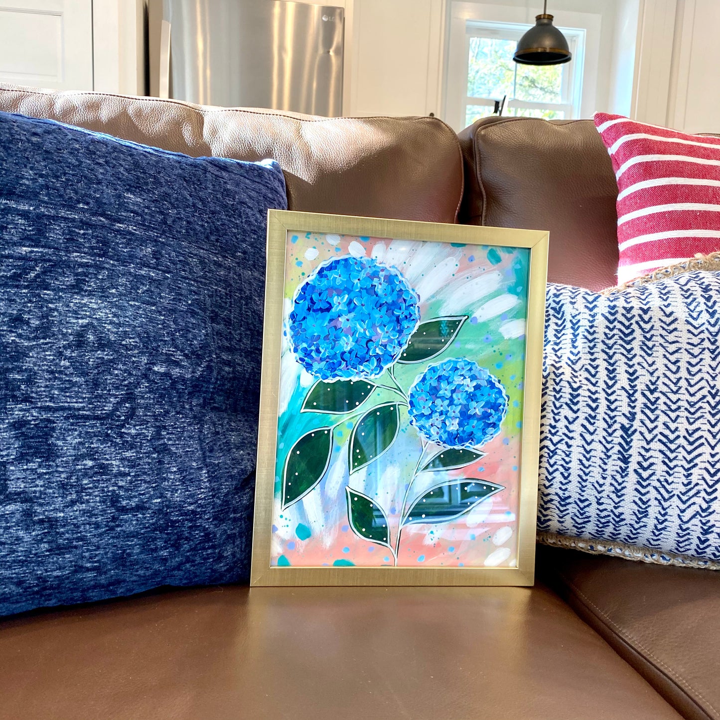 February Flowers Day 25 Hydrangea 8.5x11 inch original painting