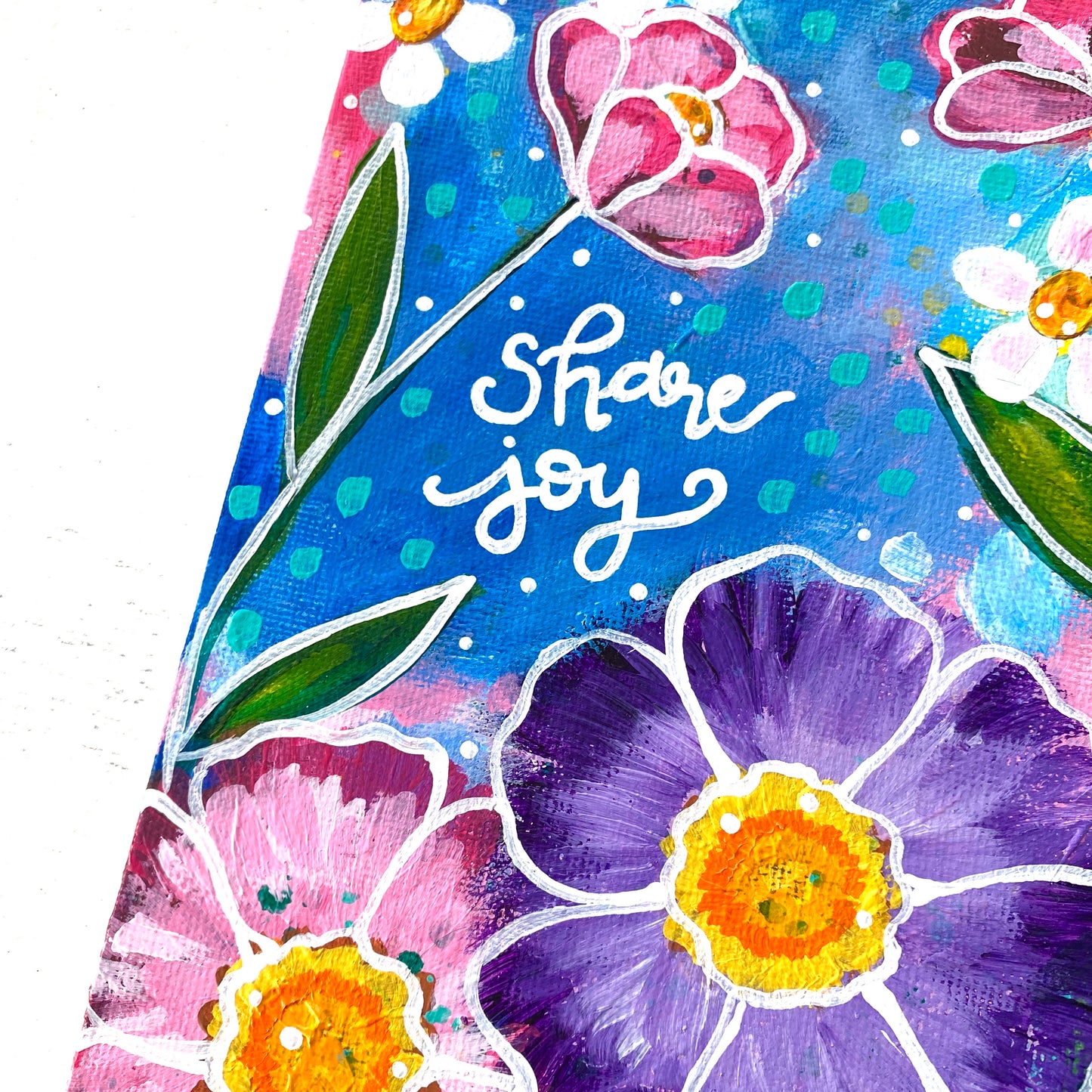 August 2020 Daily Painting Day 31 “Share Joy” 5x7 inch original