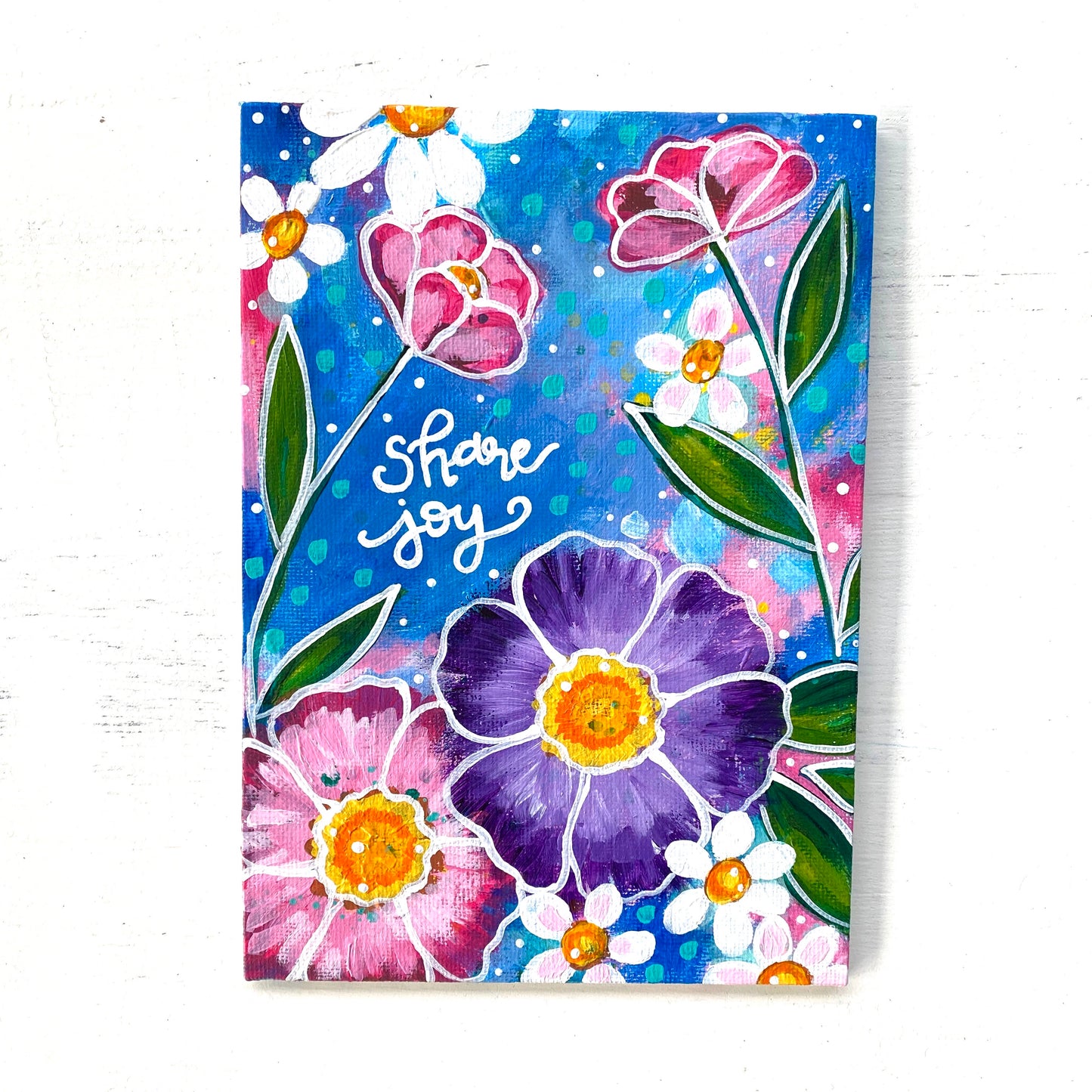 August 2020 Daily Painting Day 31 “Share Joy” 5x7 inch original