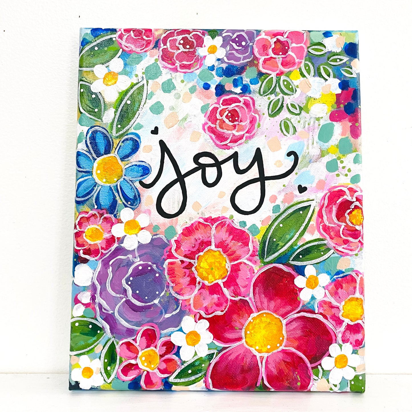 "Joyful Blooms” 8x10 inch original painting on canvas