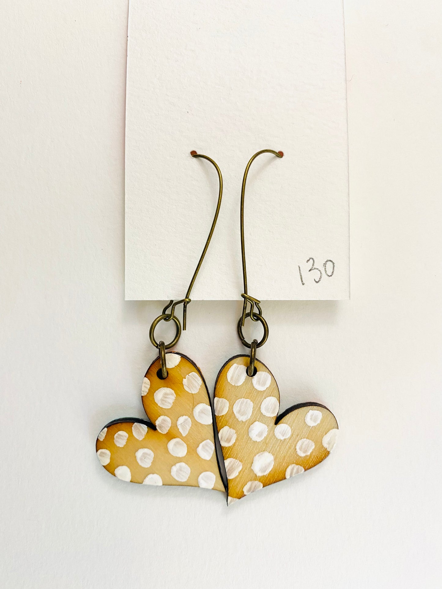 Colorful, Hand Painted, Heart Shaped Earrings 130
