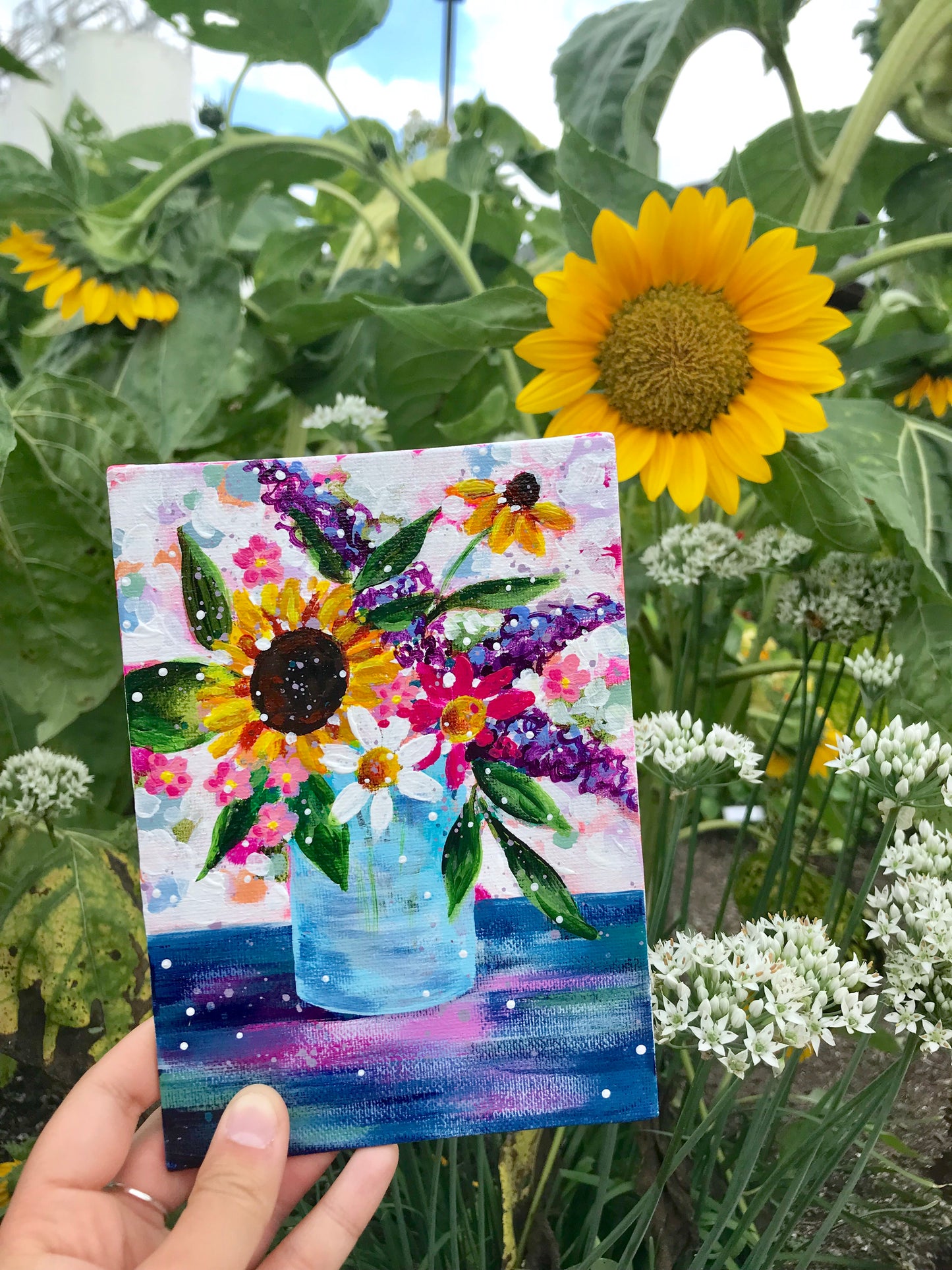 August Daily Painting Day 11 “Oceanside Sunset" 5x7 inch Floral Original - Bethany Joy Art
