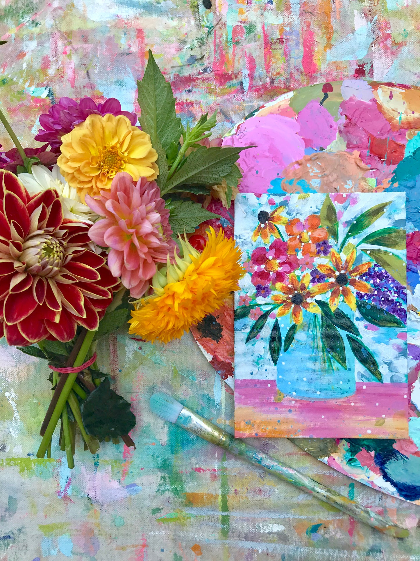 August Daily Painting Day 6 “Sun-kissed” 5x7 inch Floral Original - Bethany Joy Art