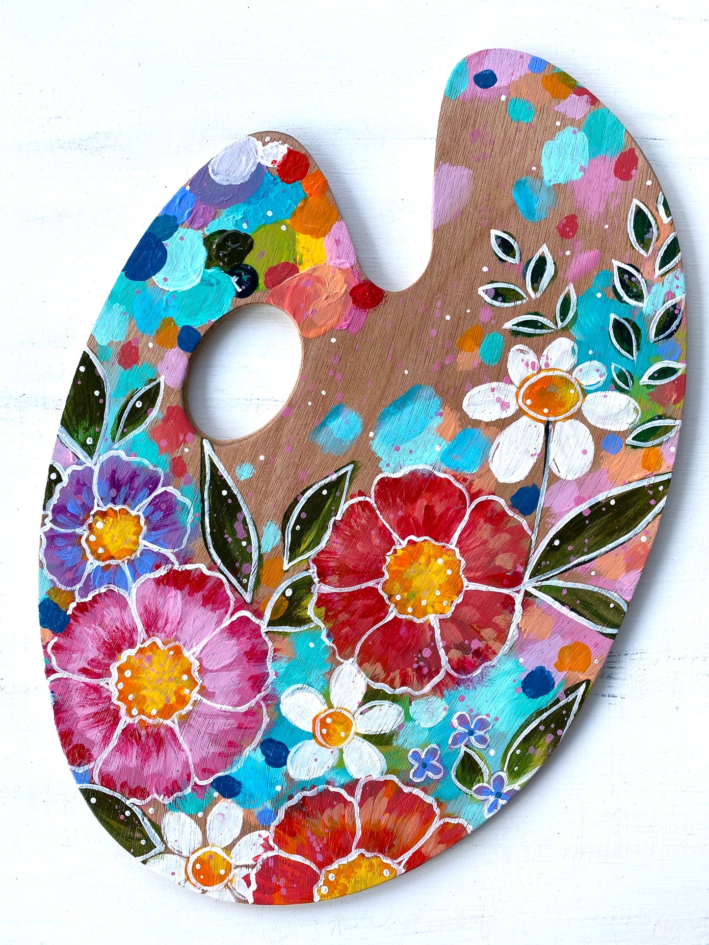Paint Palette Original Painting #11 “Floral Fun”