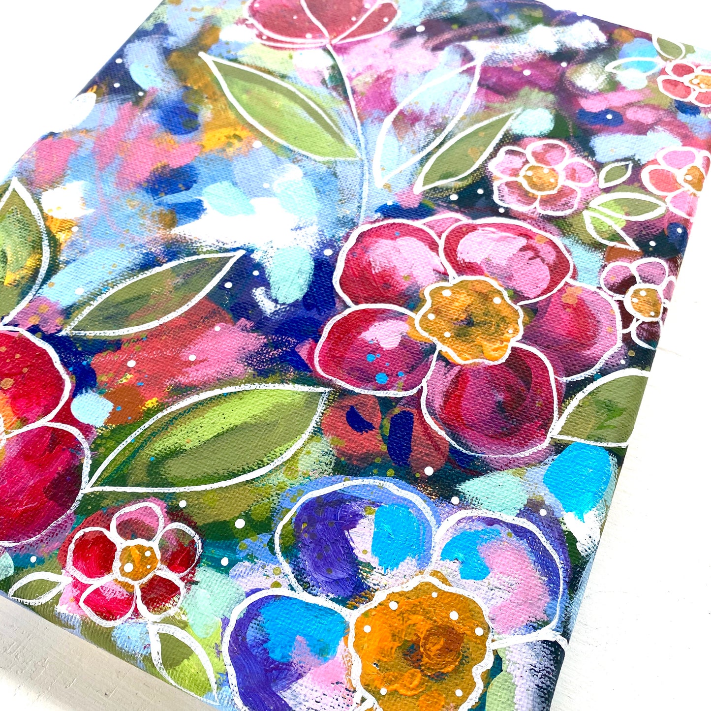 “Blooms at Dusk” 8x10 inch original painting on canvas