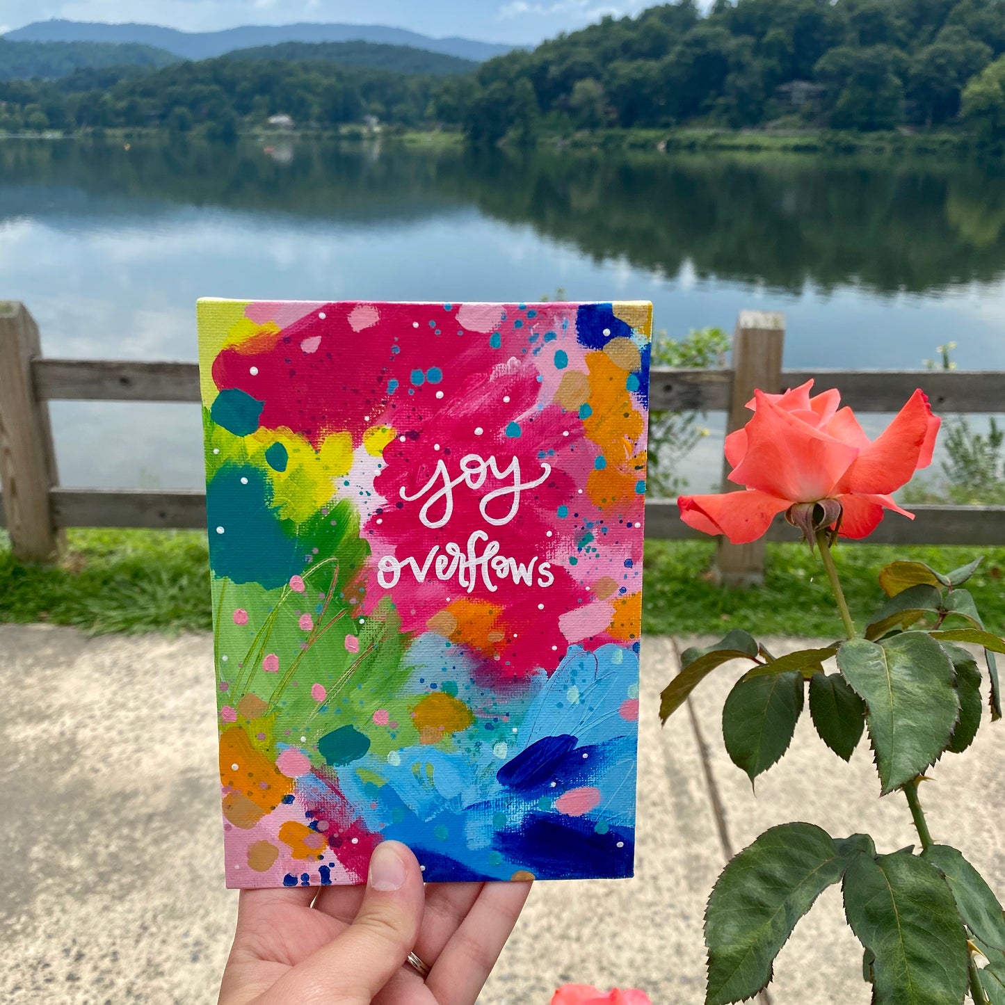 August 2020 Daily Painting Day 16 “Joy Overflows” 5x7 inch original