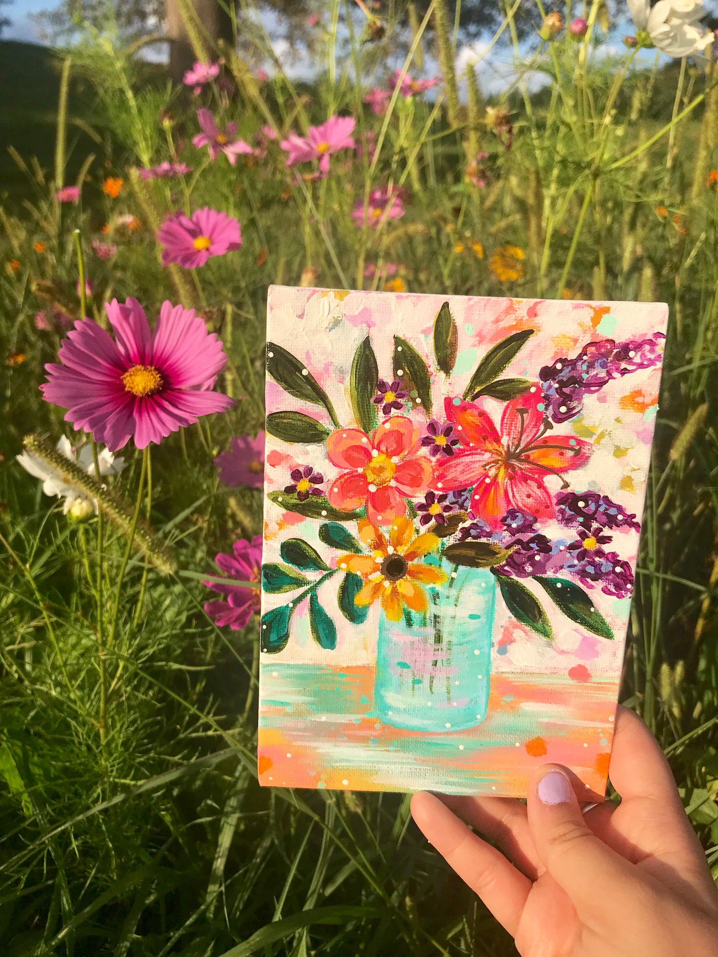 August Daily Painting Day 12 “Just Peachy" 5x7 inch Floral Original - Bethany Joy Art
