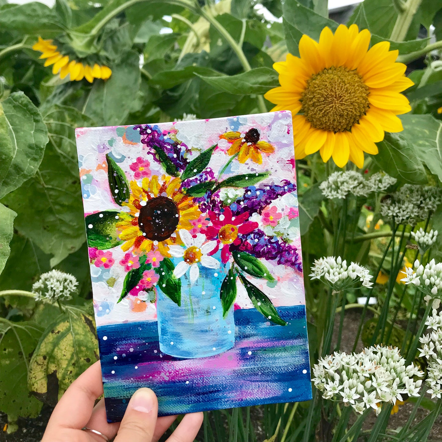 August Daily Painting Day 11 “Oceanside Sunset" 5x7 inch Floral Original - Bethany Joy Art