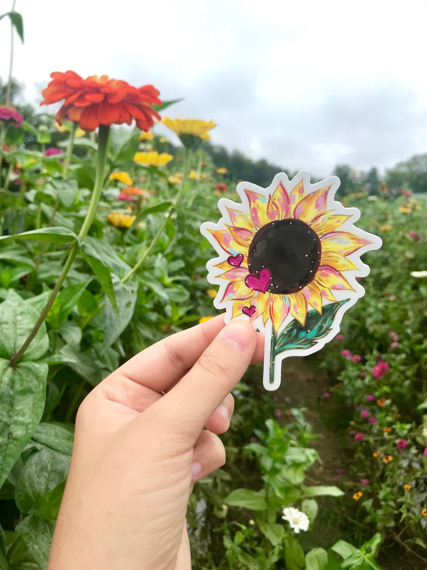 Sunflower Love Vinyl Sticker - Bethany Joy Art