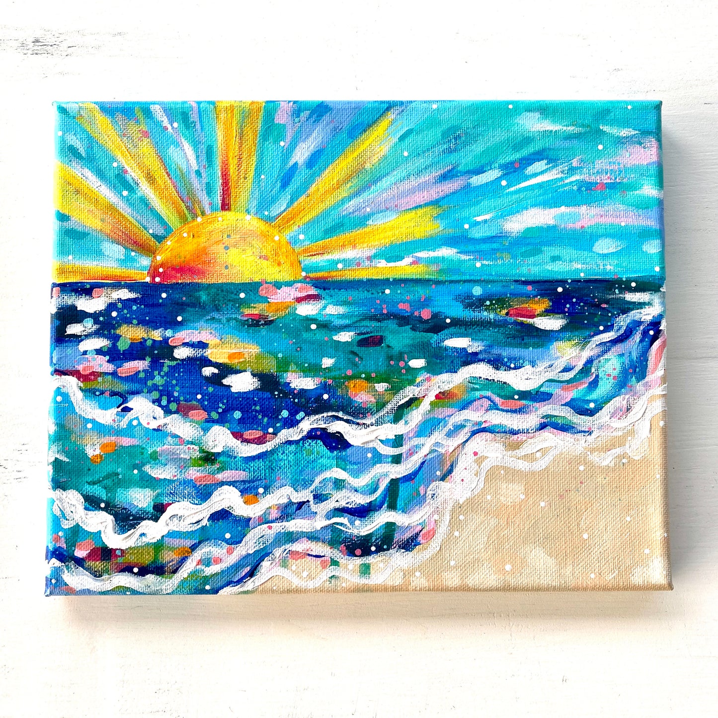 “Together at Sunset” 8x10 inch original painting on canvas