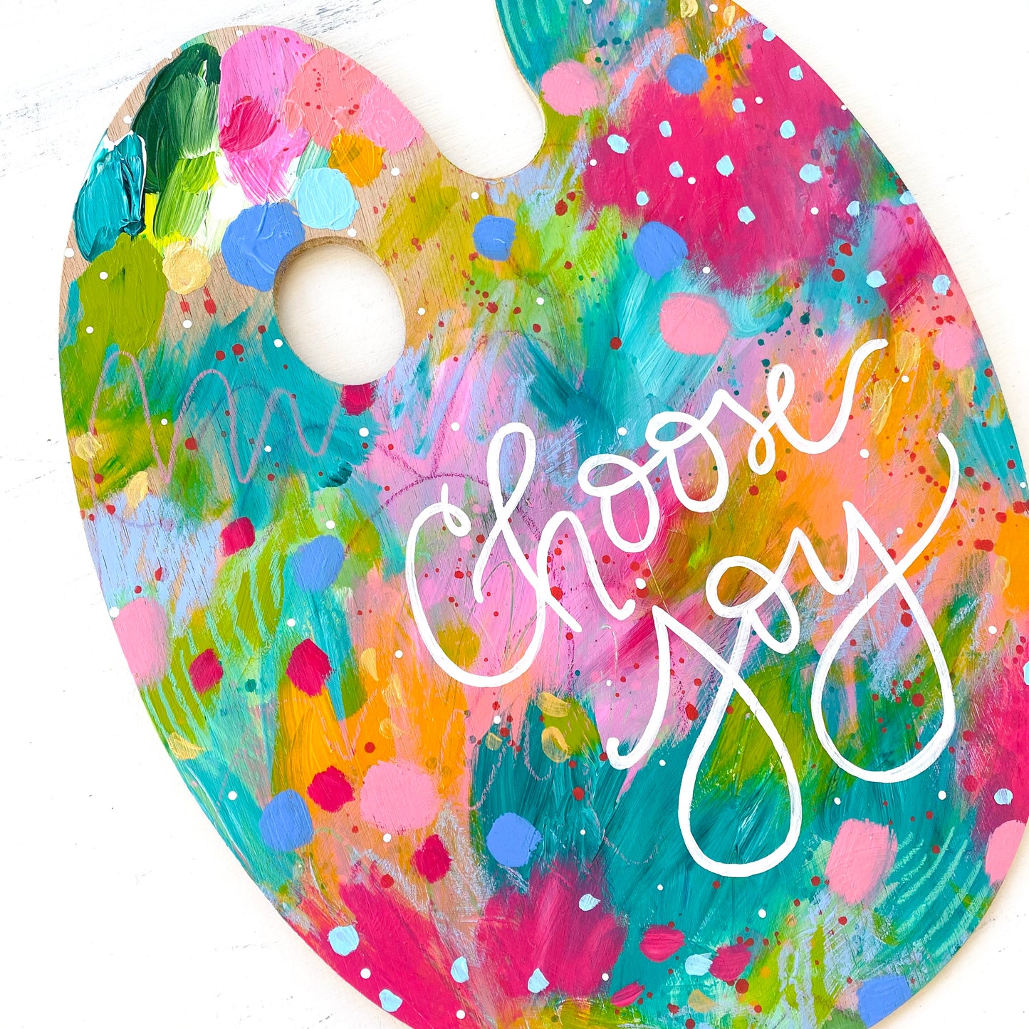 Paint Palette Original Painting 12 Days of Christmas Day 1 “Choose Joy"