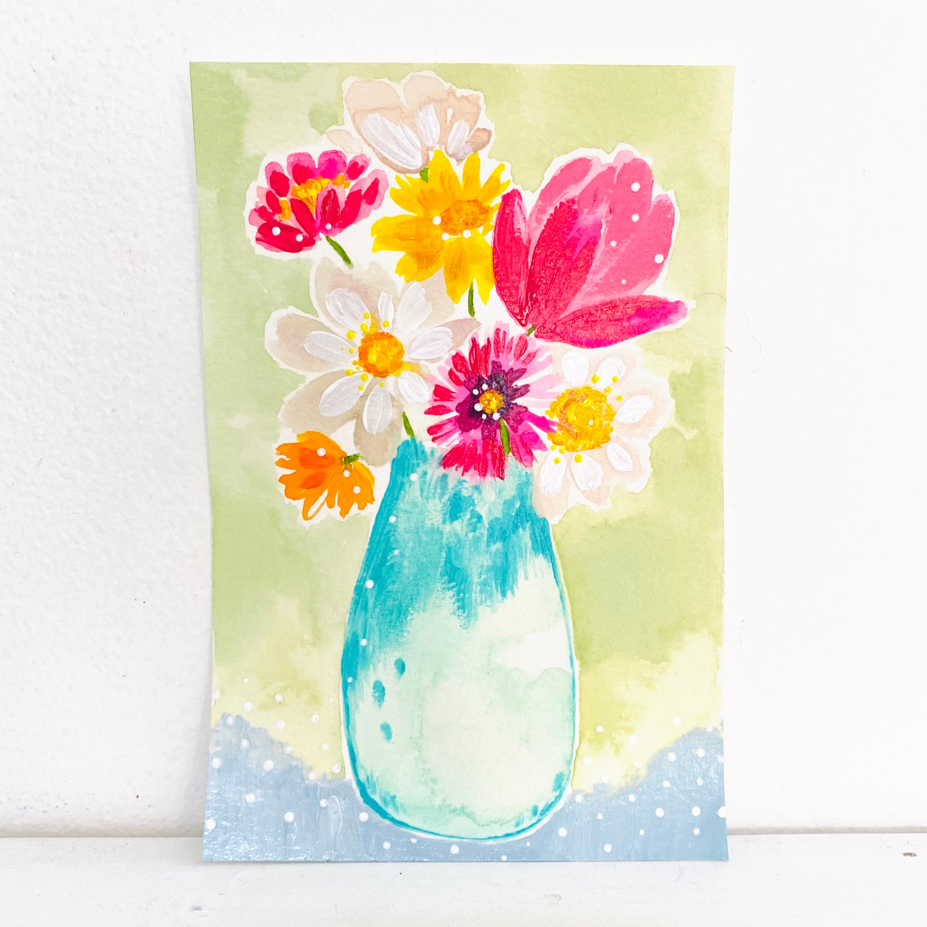 Art painting Watercolor Floral Original 4x6 in. on 140 lb. watercolor paper