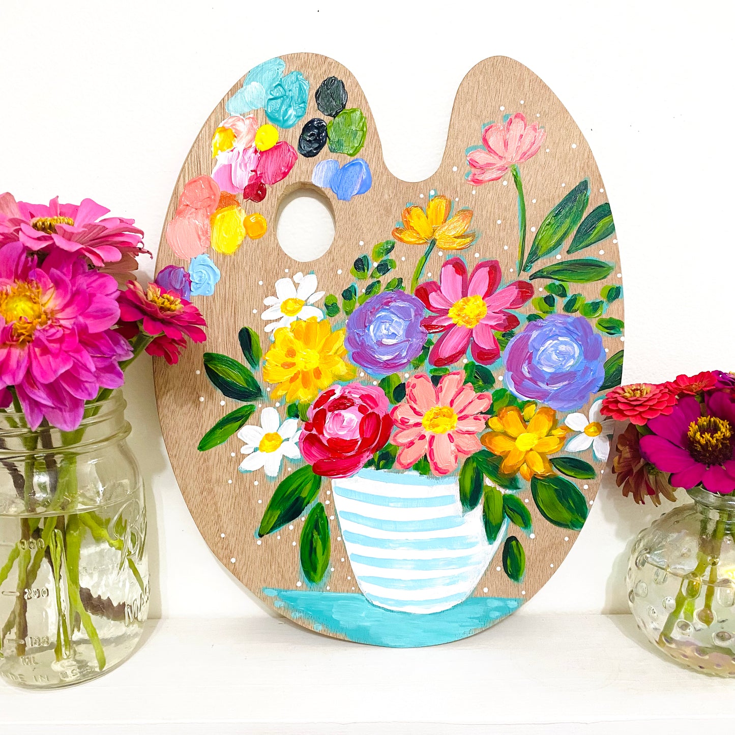 August 2022 Daily Paint Palette Painting Day 2 - Floral Arrangement